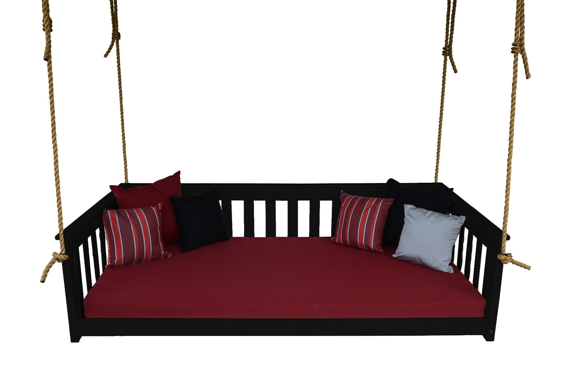 VersaLoft Mission Style Hanging Daybed with Rope - Indoor/Outdoor Boho Chic Swing Bed for Porch, Patio, Garden & Backyard Relaxation
