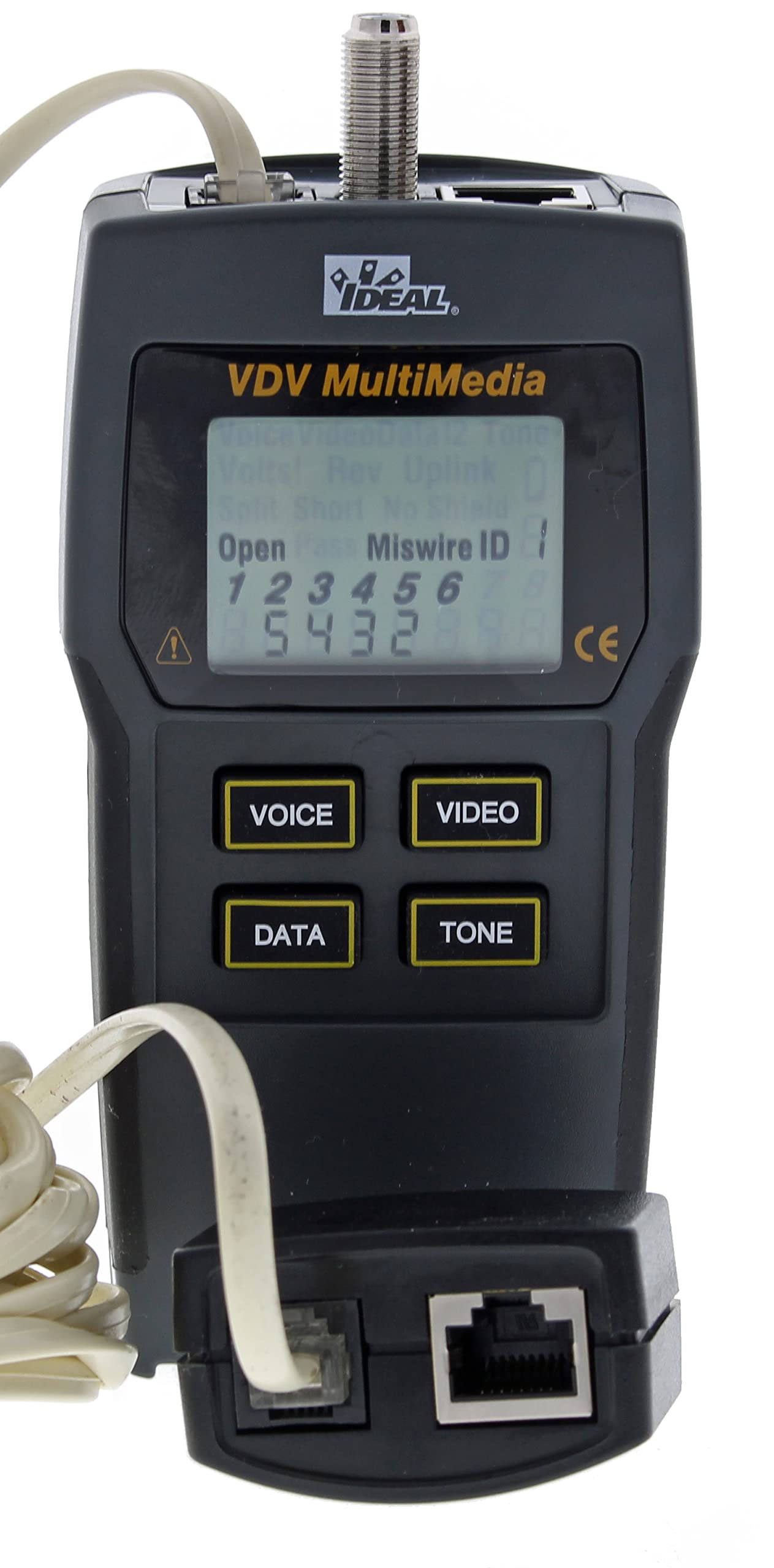 IDEAL INDUSTRIES INC. 33-856 VDV Multimedia Wiremap Tester - CAT3/5e/6/6A & RG-59/6/6 Quad Cable Tester for Voice/Data/Video Networks - Perfect for IT Technicians & Network Installations