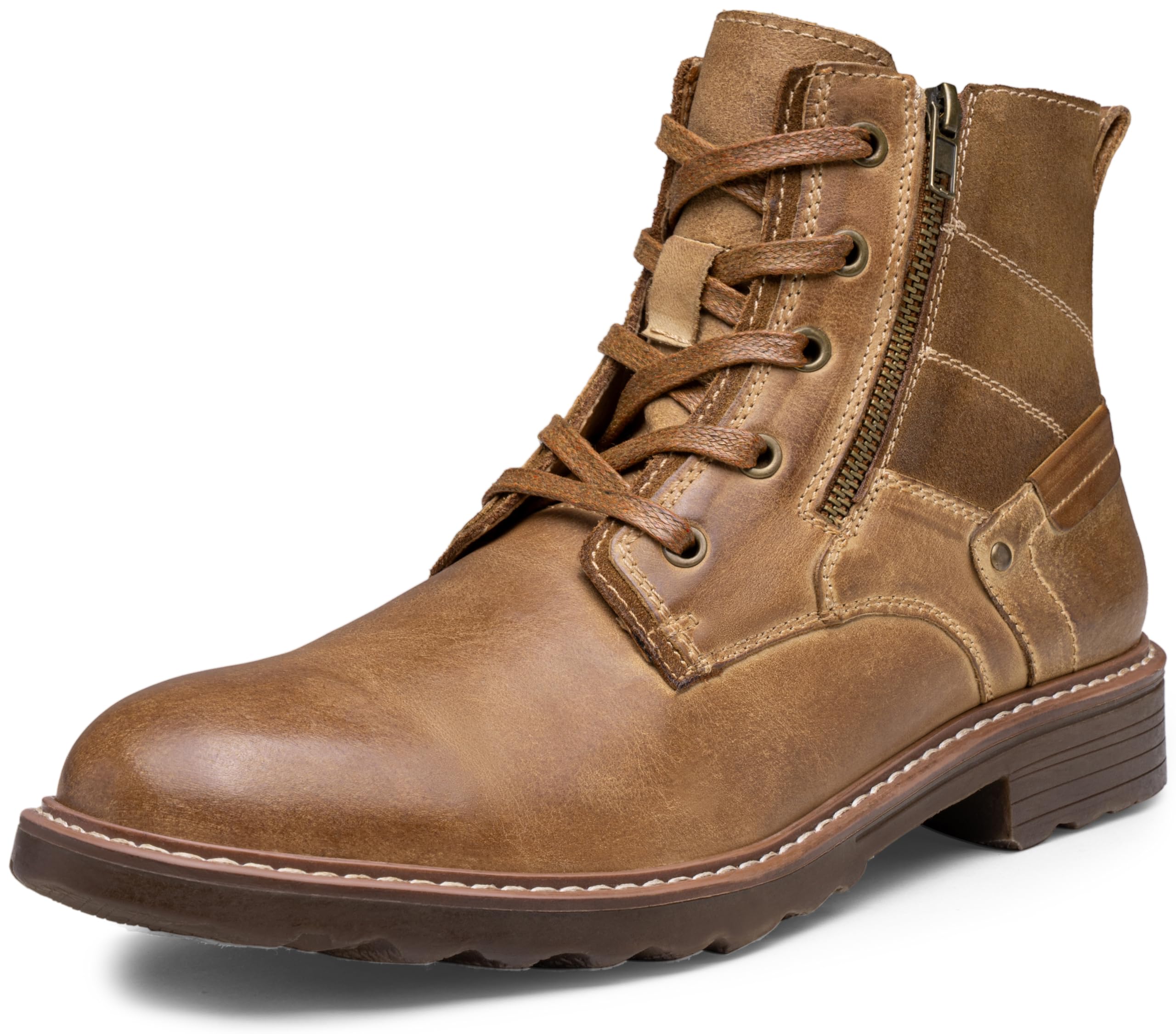 **Vostey Men's Waterproof Motorcycle Chukka Boots - Casual & Durable Leather Boots for Riding, Work & Outdoor Activities**