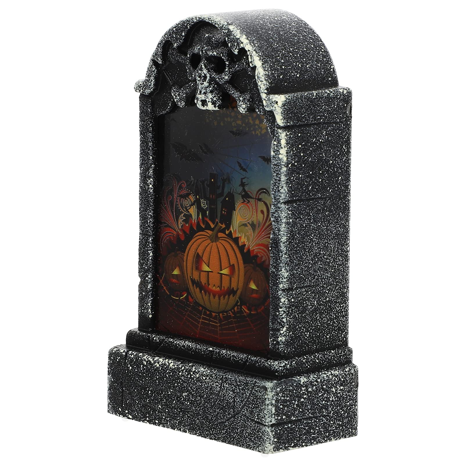 ARTIBETTER LED Tombstone Lamp - Halloween Tabletop Decorations for Graveyard, Haunted House & Indoor Party | Spooky Pumpkin-Themed Lighting for Halloween Decor & Events