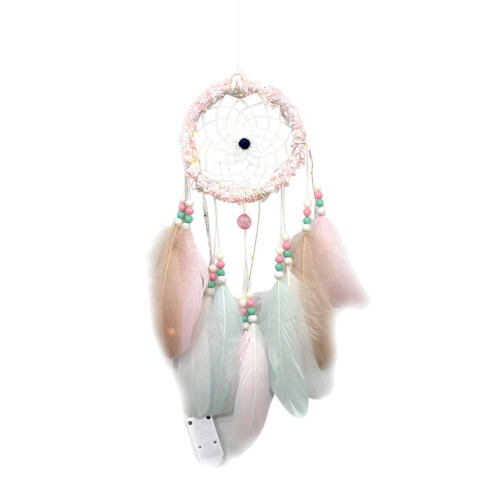 IFOTIME Handmade Multicolor Feather Wall Decor - Dream Catcher Wind Chime for Bedroom, Nursery & Living Room | Boho Home Decor Gift for Women, Girls | Dolphin-Themed Room Accent for Relaxation & Good Dreams