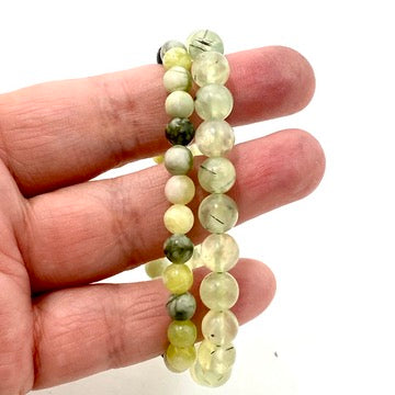 Natural Prehnite and Epidote Gemstone Bracelet for Women - Healing Crystal Jewelry for Meditation, Energy Balancing & Spiritual Wellness