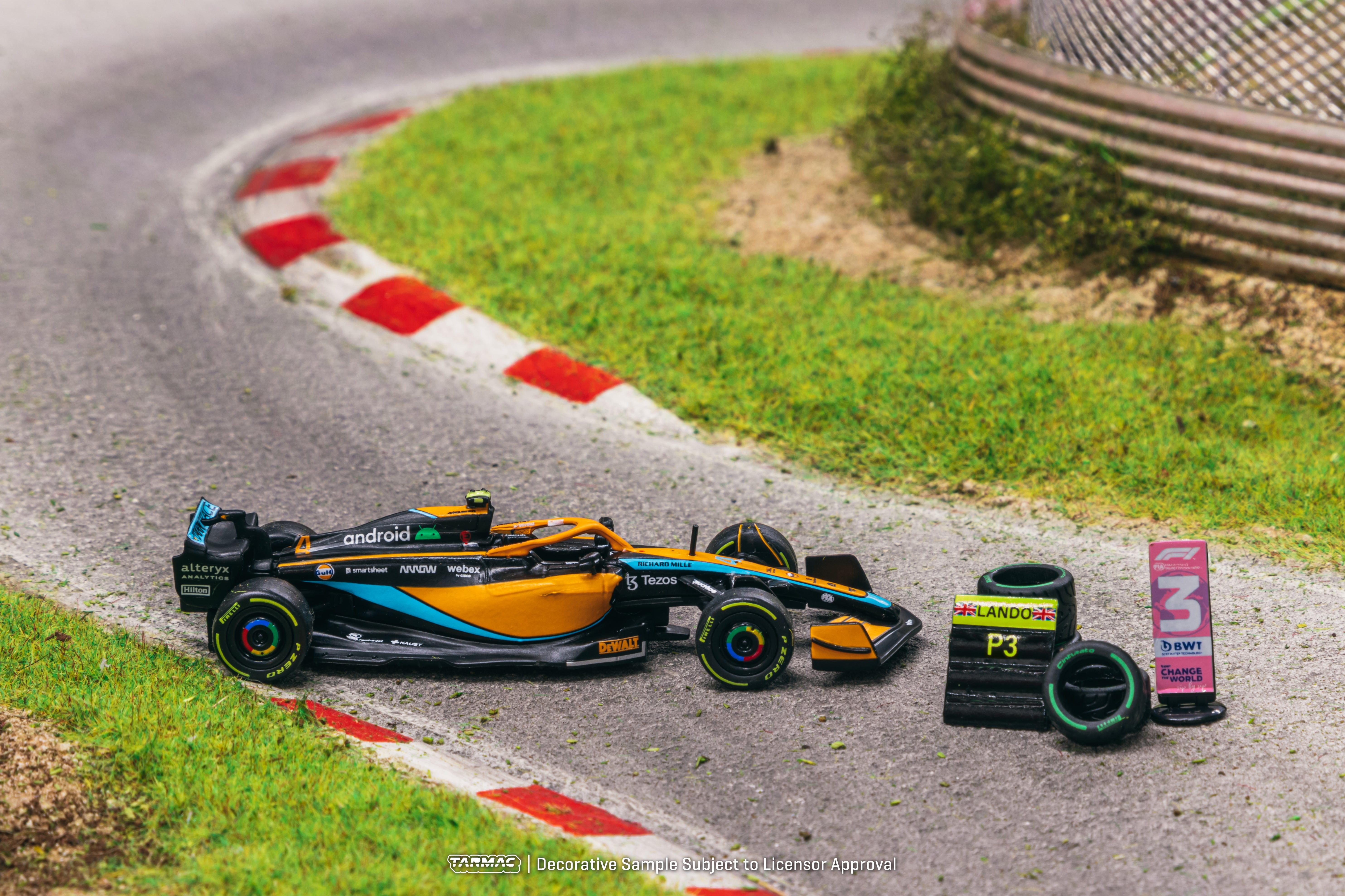 1/64 Scale McLaren MCL36 Lando Norris Emilia Romagna Grand Prix 2022 Diecast Model Car by Tarmac Works & iXO Models - Collectible Racing Car for Display & Gifts