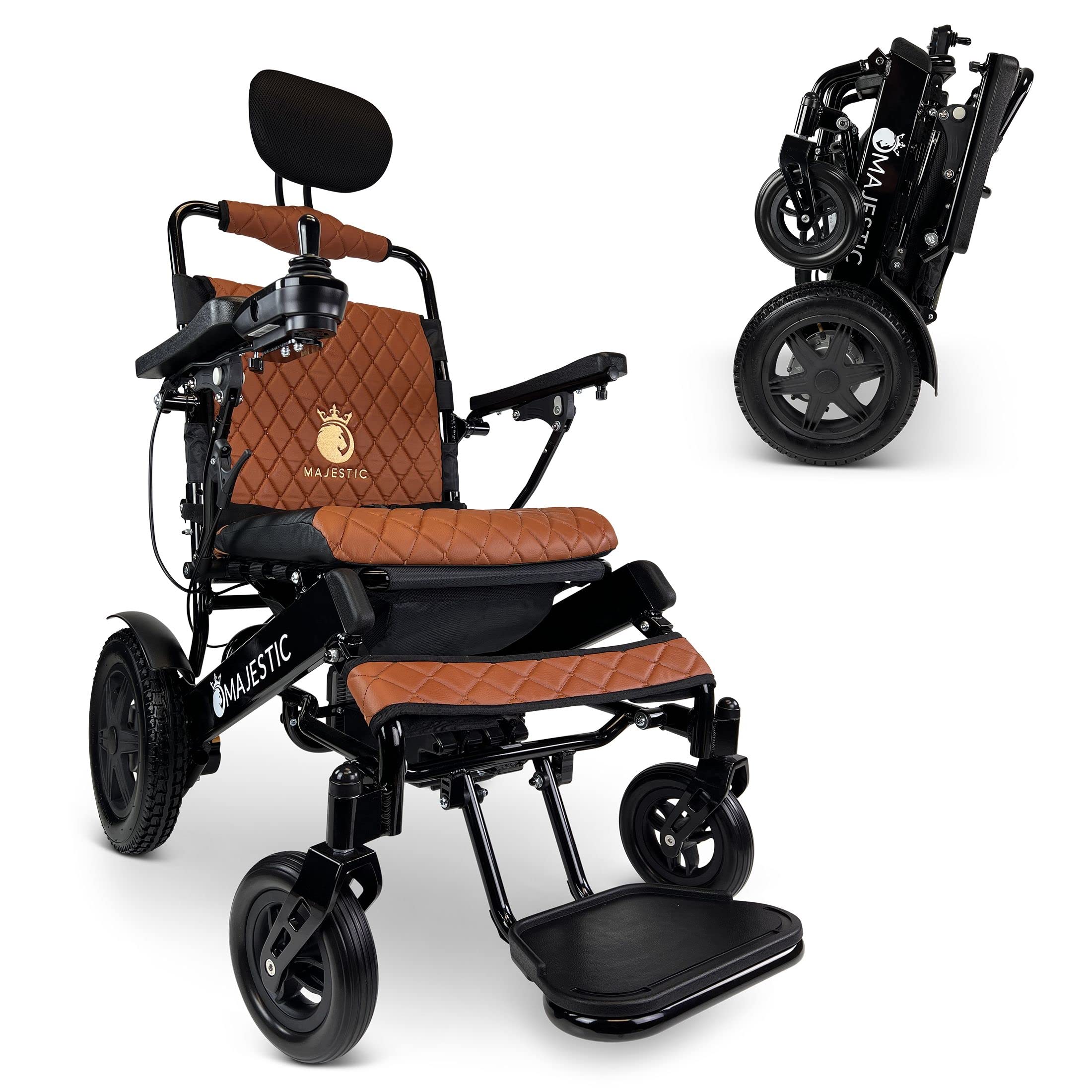Ultra Lightweight Electric Power Wheelchair for Adults & Seniors - 440W Heavy Duty Motor, Foldable & Portable All-Terrain Travel Wheelchair with 17.5