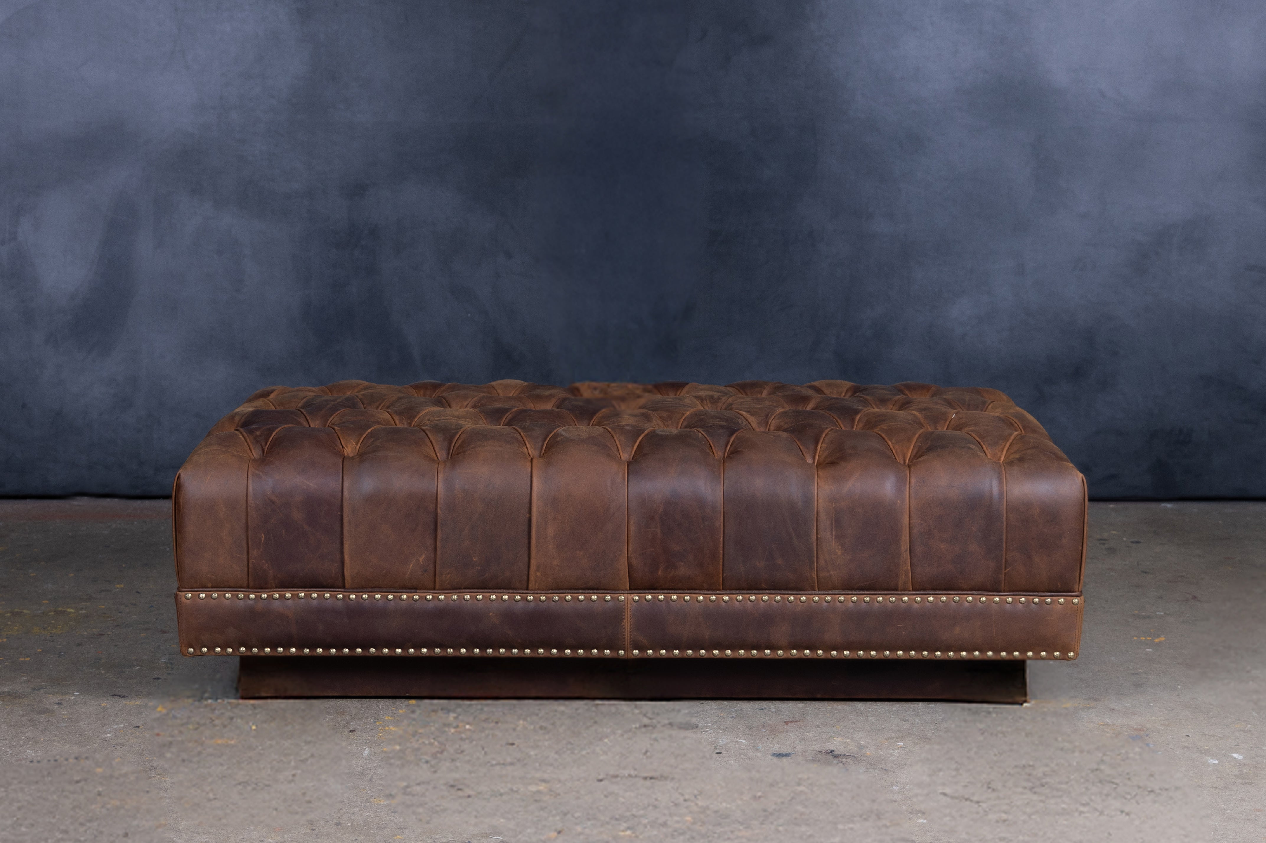 Premium Michelangelo Leather Ottoman - Handcrafted Genuine Leather Footstool for Living Room, Bedroom & Office - Stylish & Durable Home Decor Accent