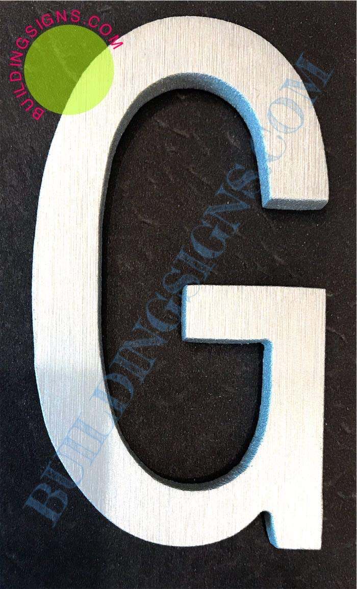 2.75 Inch Aluminum Letter G Sign - Brush Silver Finish, Rust-Free with Double Sided Tape - Elegant Door Number Art for Home & Office Décor
