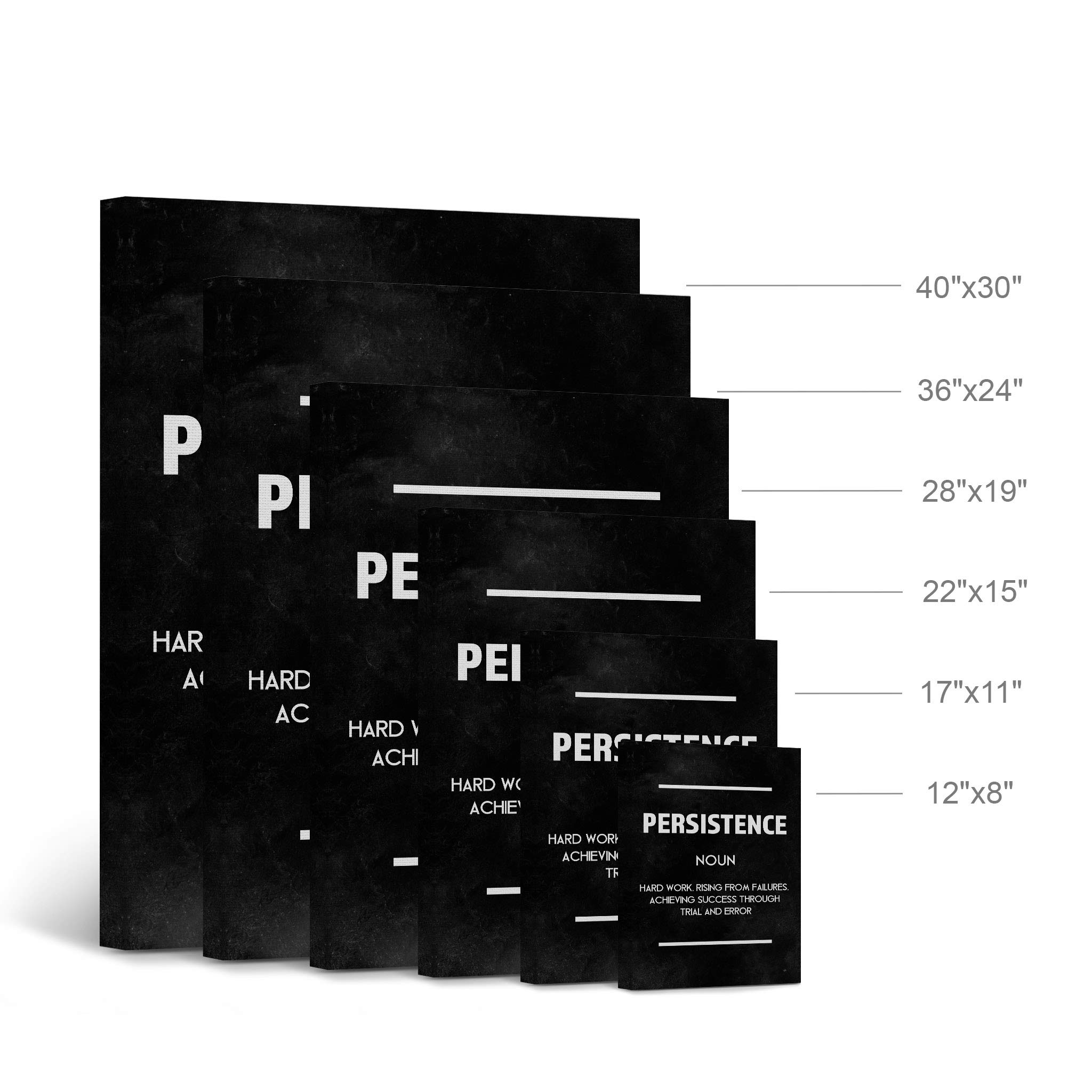 Persistence Definition Dictionary Black Motivational Canvas Wall Art - Inspirational Office & Living Room Decor - Entrepreneur Quote Canvas Print - Ready to Hang 40x30 - Perfect for Home, Office & Gift Giving
