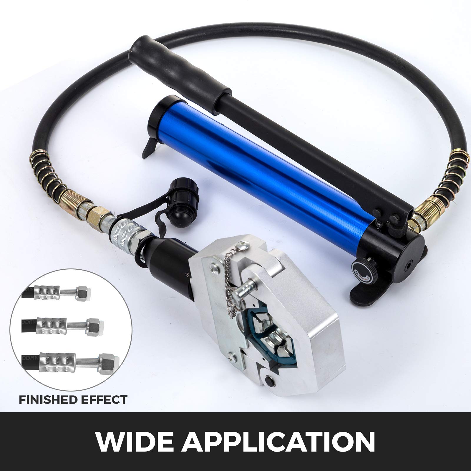 Mophorn FS-7842B Manual Hydraulic Hose Crimper Kit with 7 Dies - Handheld AC Hose Crimping Tool for Aluminum Pump and Air Conditioning Repair | Perfect for HVAC Technicians and Automotive AC System Maintenance