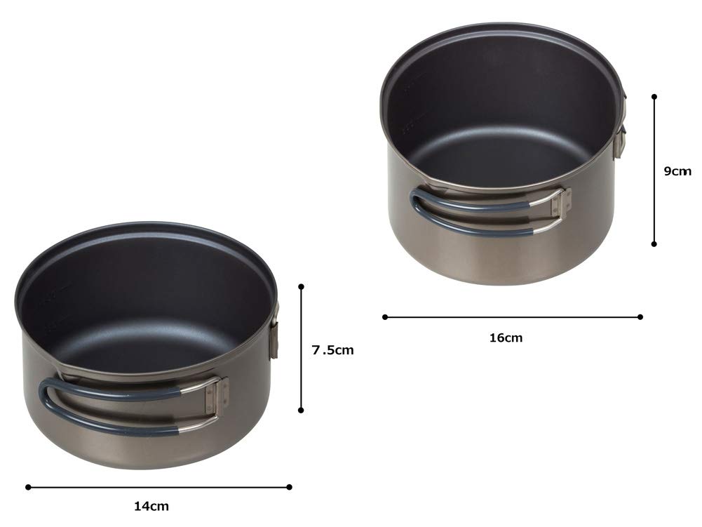 EVERNEW Titanium Non-Stick Pot Set - 0.9L & 1.3L Medium Cookware for Camping, Backpacking & Outdoor Cooking | Lightweight Durable Kitchen Essentials