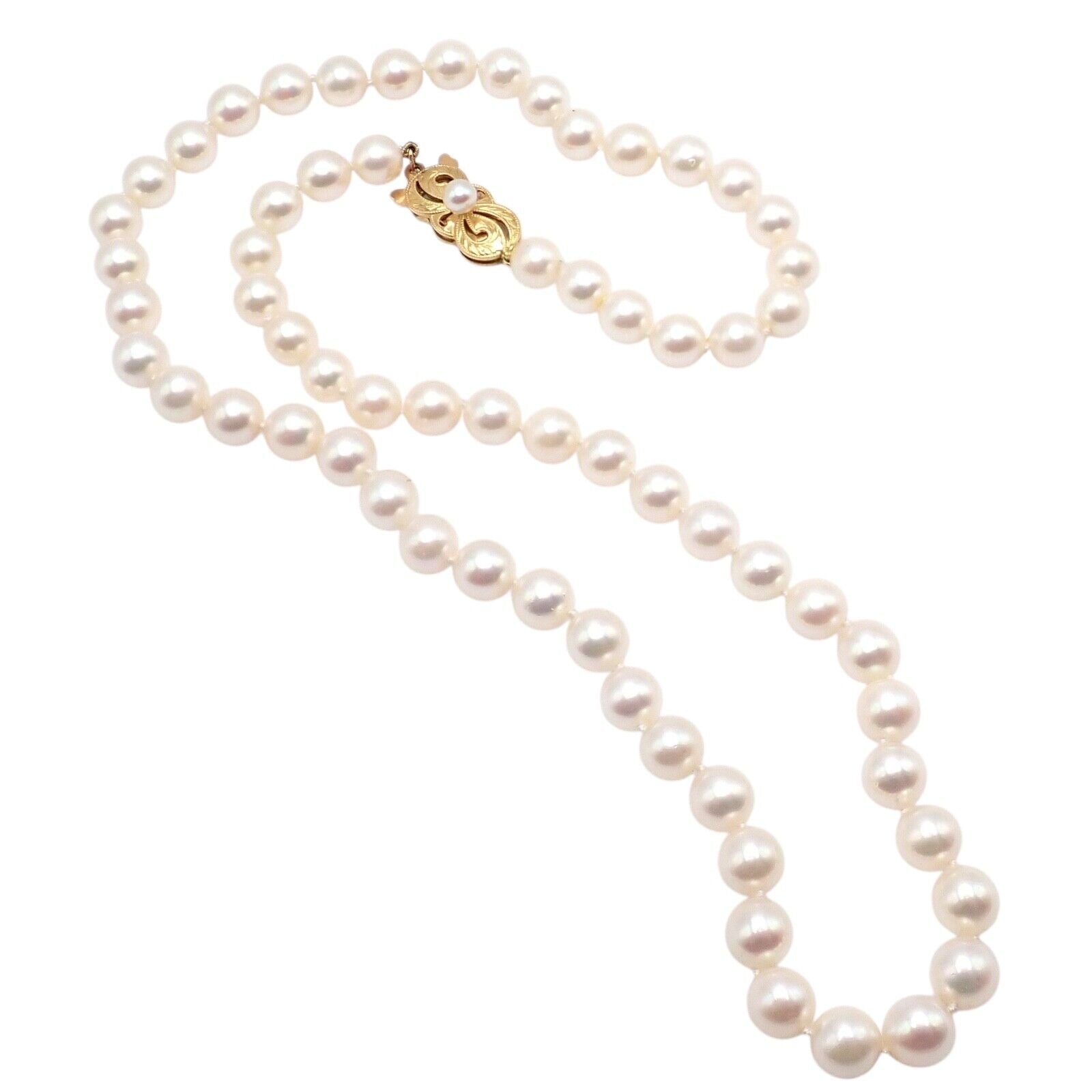 Authentic Mikimoto 18k Yellow Gold 6.5mm Pearl 18