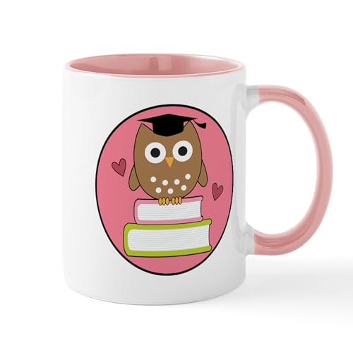 White/Pink Inside - Graduation Owl Mugs