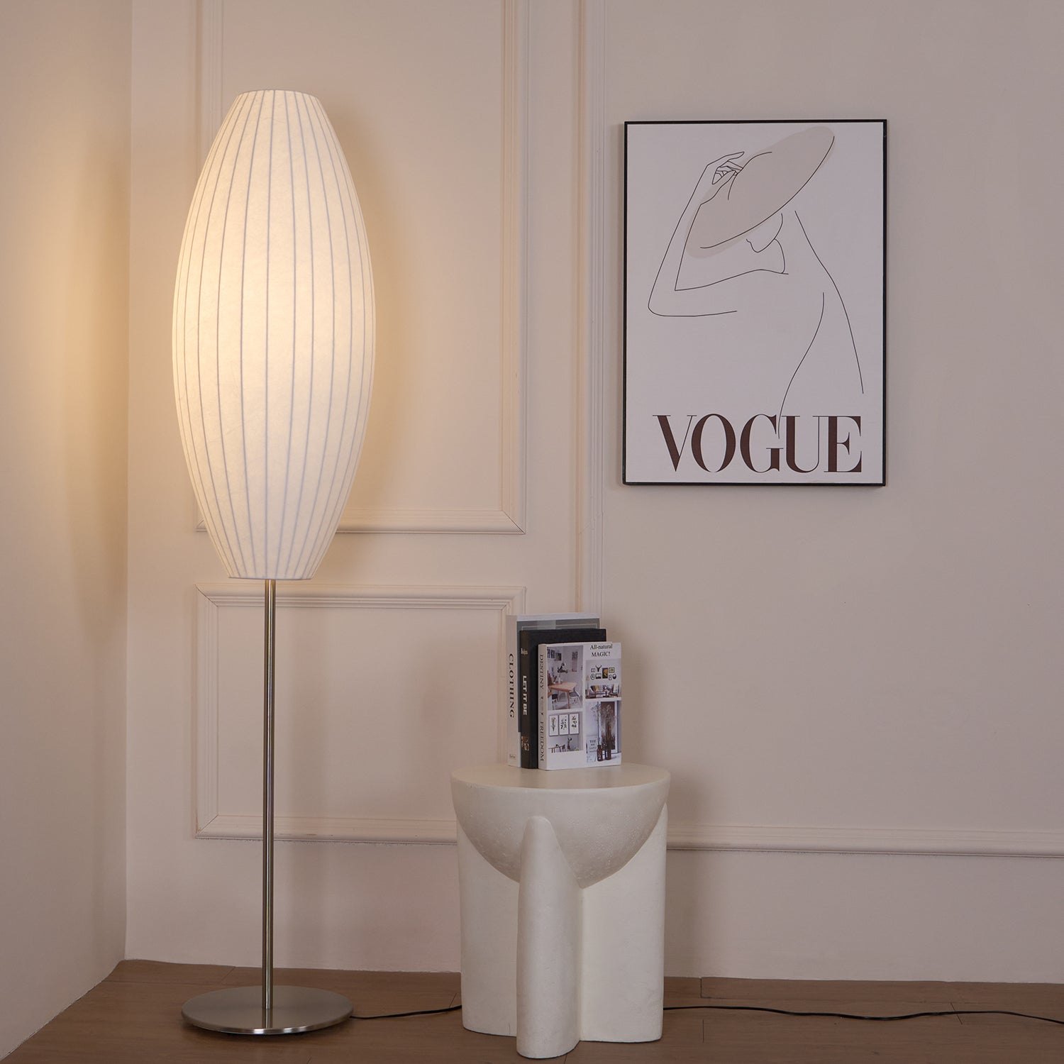 Modern Nelson Floor Lamp - Adjustable Height LED Standing Light for Living Room, Bedroom & Office - Warm White & Cool White Dimmable Lighting for Reading, Relaxing & Decor