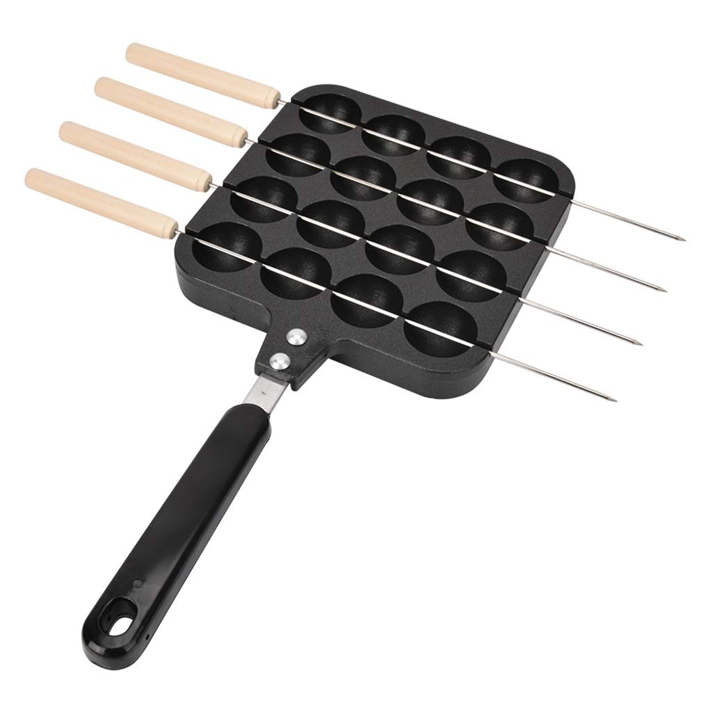 KAPOHU 16-Hole Aluminum Octopus Ball Grill Pan - Non-Stick Takoyaki Maker for Home Cooking, Baking & BBQ - Perfect for Japanese Snacks, Party Appetizers & Family Gatherings