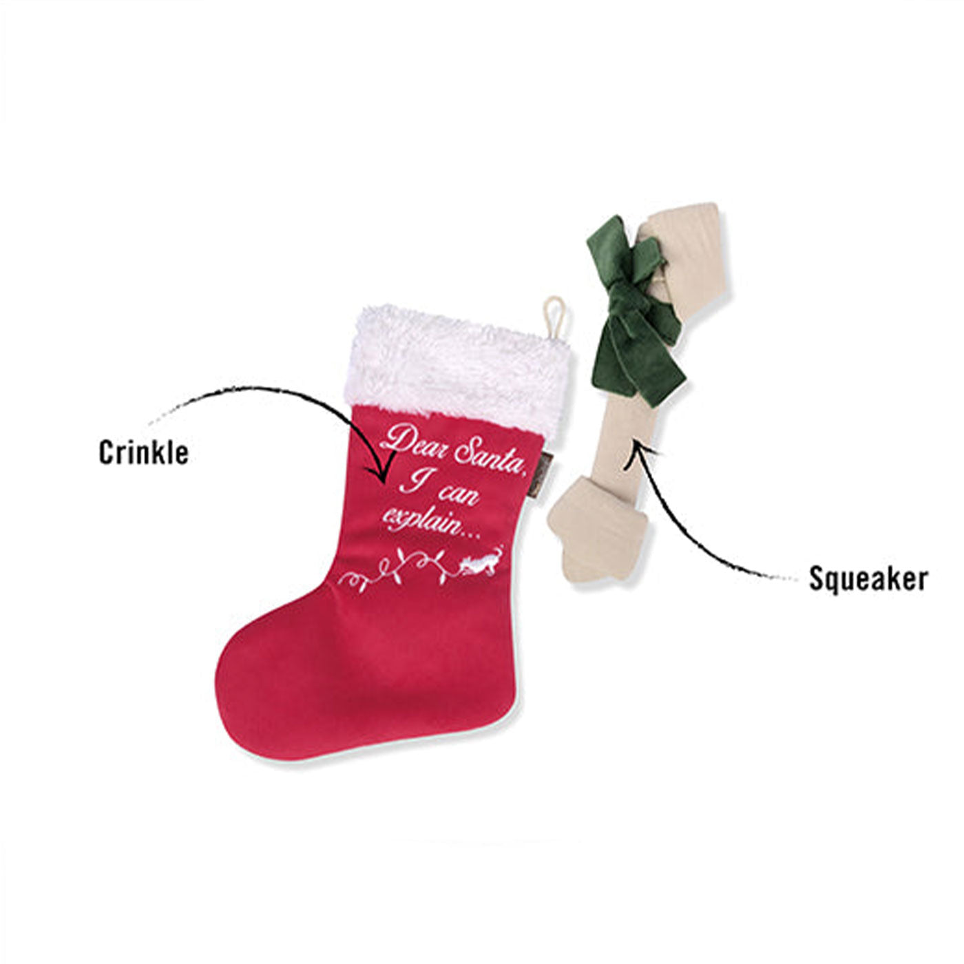 P.L.A.Y. Merry Woofmas Christmas Dog Stocking for Pets - Festive Holiday Pet Gift for Dogs, Puppies & Good Boys - Perfect for Christmas Decorations & Pet Stocking Stuffers