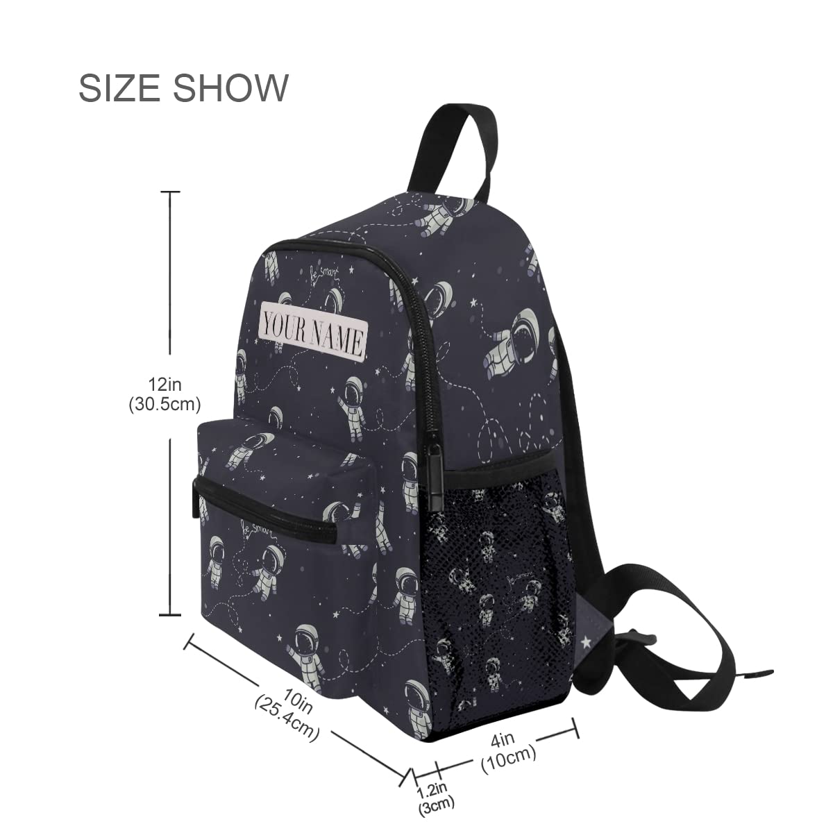Personalized Kids Backpack with Name - Astronaut Space Constellations & Planets Design - Durable Toddler Book Bag for Preschool, Kindergarten & Daycare - Perfect for Travel, School & Toy Storage