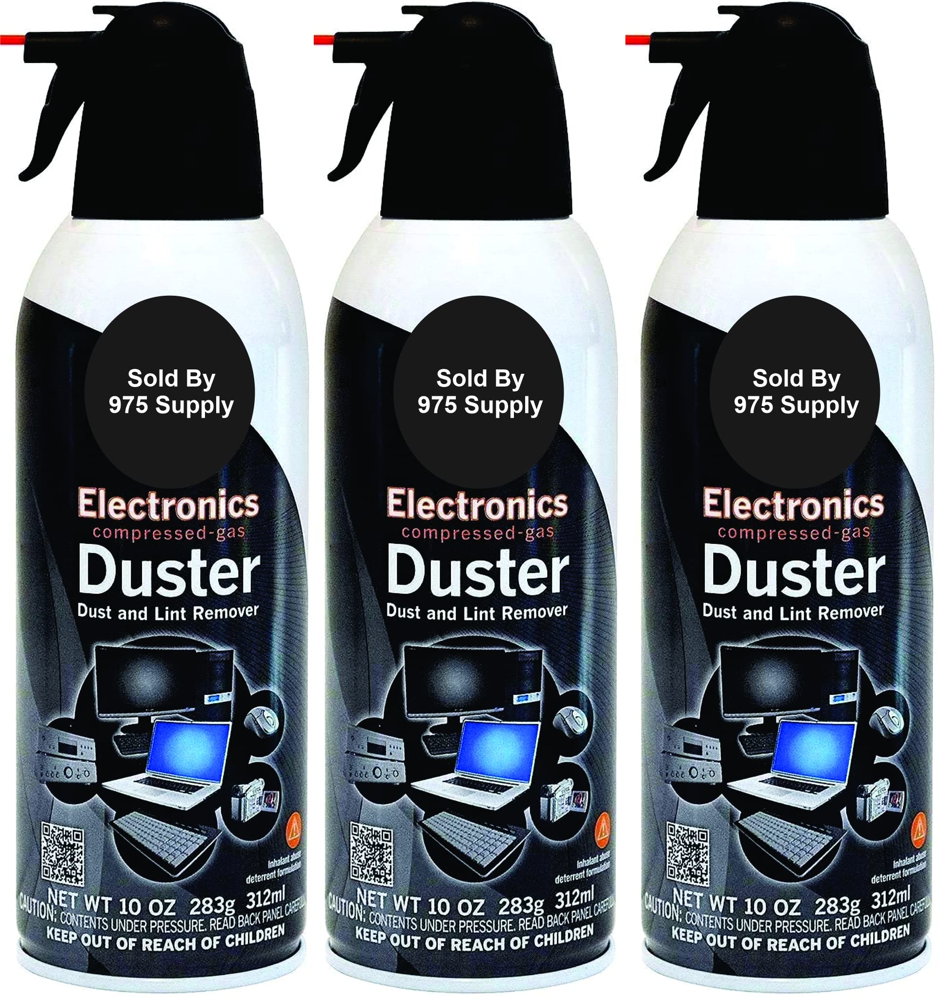 Compressed Air Duster 10 oz - 3 Cans Pack | High-Pressure Canned Air for Electronics, Keyboards, PC Cleaning & Dust Removal | Disposable Cleaning Tool for Office, Home & Workshop