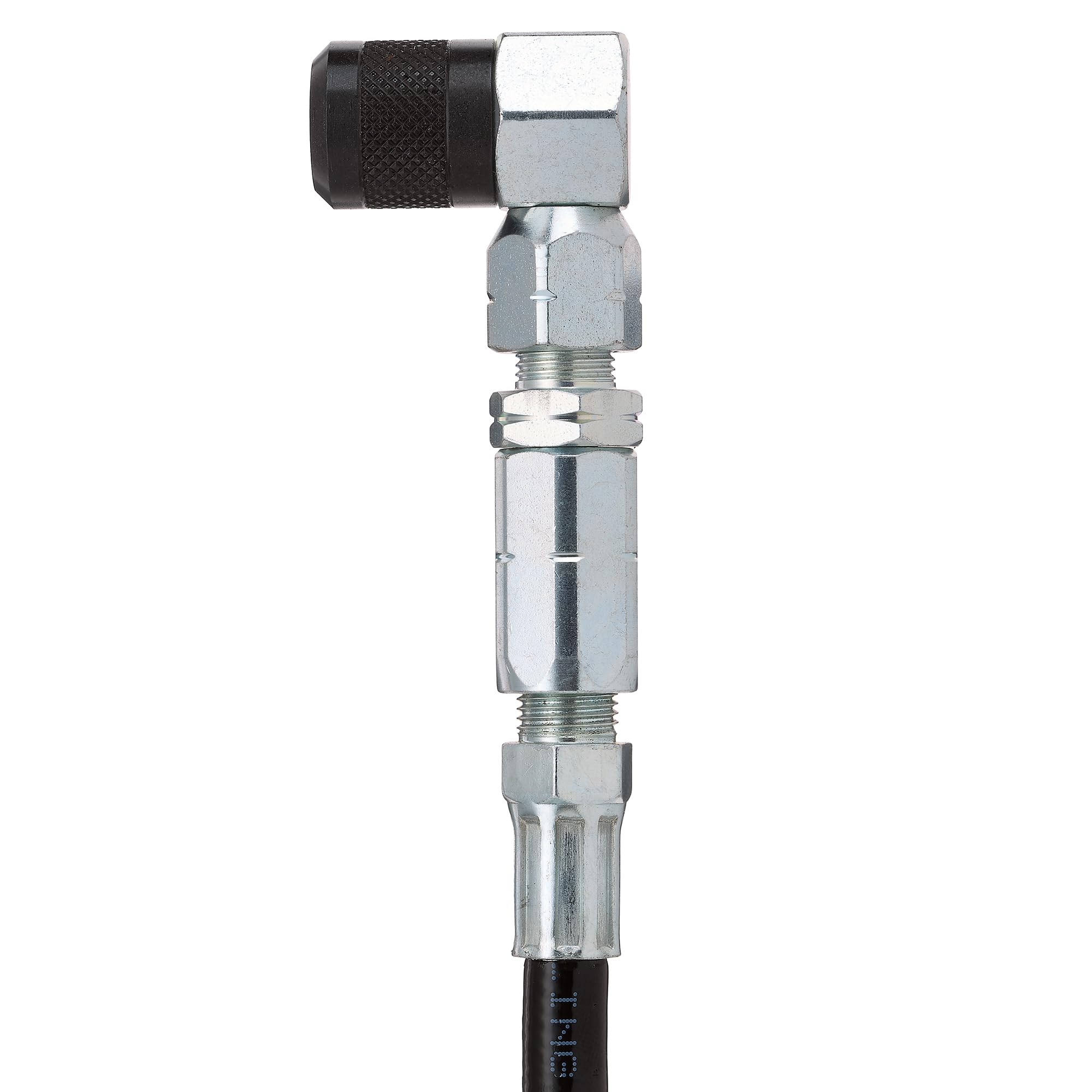 90 Degree Grease Gun Coupler - 18 Inch Flexible Hose with Threaded Connection & Swivel Head | Compatible with Grease Gun Fittings | 31mm Length for DIY, Garage & Auto Mechanics | Perfect for Lubricating Hard-to-Reach Bearings, Joints & Machinery Parts
