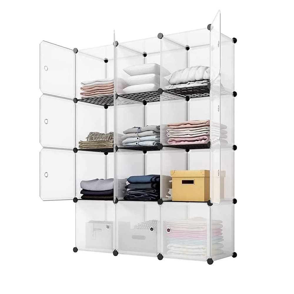 12-Cube Storage Shelf Organizer - White Bookcase, Bookshelf, Toy & Closet Organizer Cabinet for Home, Office & Kids Room Organization