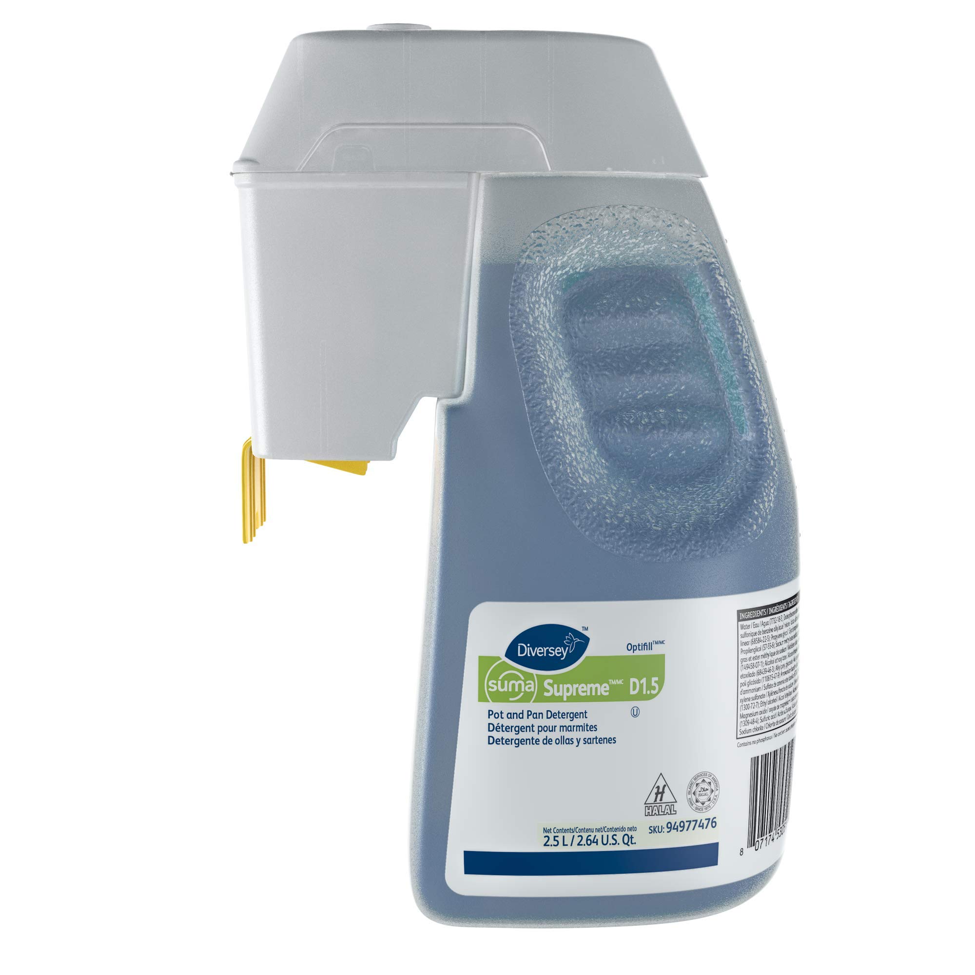 Diversey Inc Suma Premium Pot & Pan Detergent 2.5L Blue Floral - Commercial Kitchen Cleaner for Restaurants, Catering & Home Use