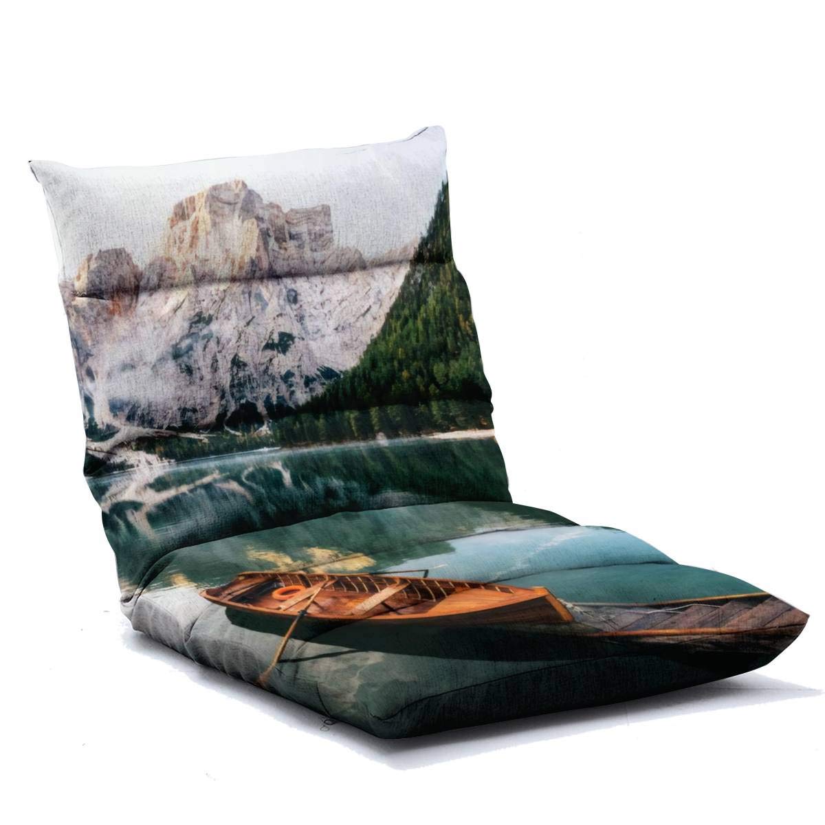 Adjustable Memory Foam Floor Chair - Ergonomic Folding Lounge Sofa for Adults - Home, Office, Reading, Watching TV & Gaming - Perfect for Small Spaces & Meditation (Inspired by Braies Lake Dolomites Italy)