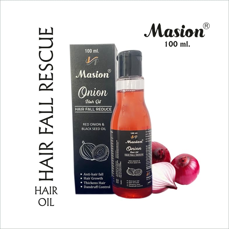 Maison Onion Hair Oil for Hair Growth & Hair Fall Control - 100ml | Natural Hair Care Solution for Thicker, Stronger Hair | Perfect for Daily Use & Scalp Nourishment