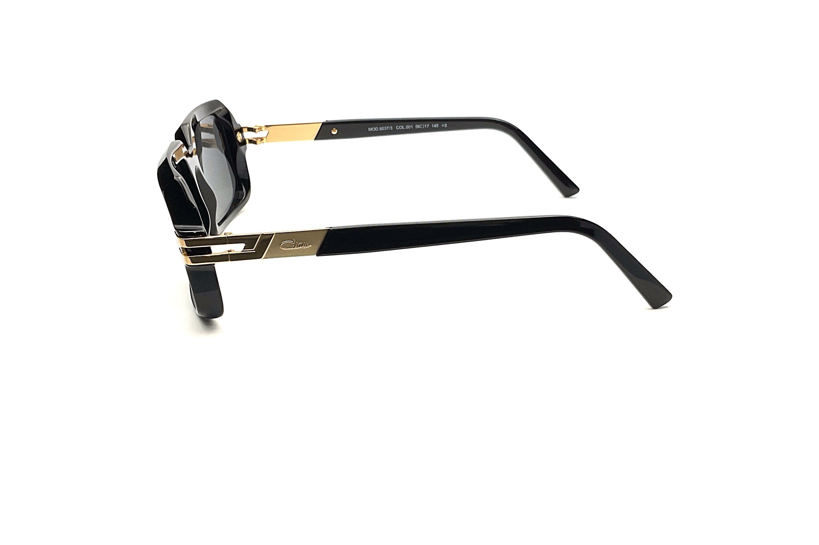 Cazal 6037/3 Sunglasses - Black/Gold Frame, UV Protection, Retro Style for Men & Women - Perfect for Outdoor Activities, Driving, and Fashion Accessories