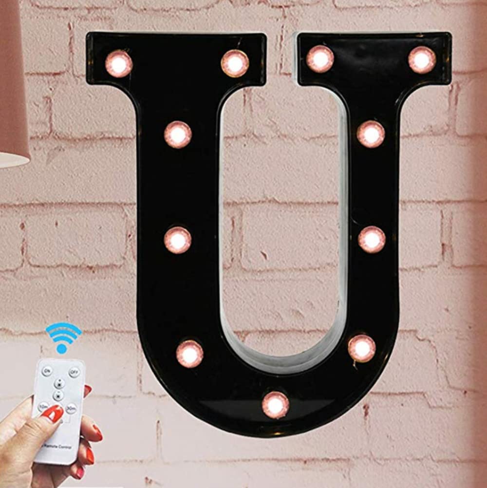 LED Alphabet Letter Lights - Remote Controlled Light Up Marquee Sign for Home Decor, Parties & Weddings | Night Light for Kids Room, Nursery & Bedroom