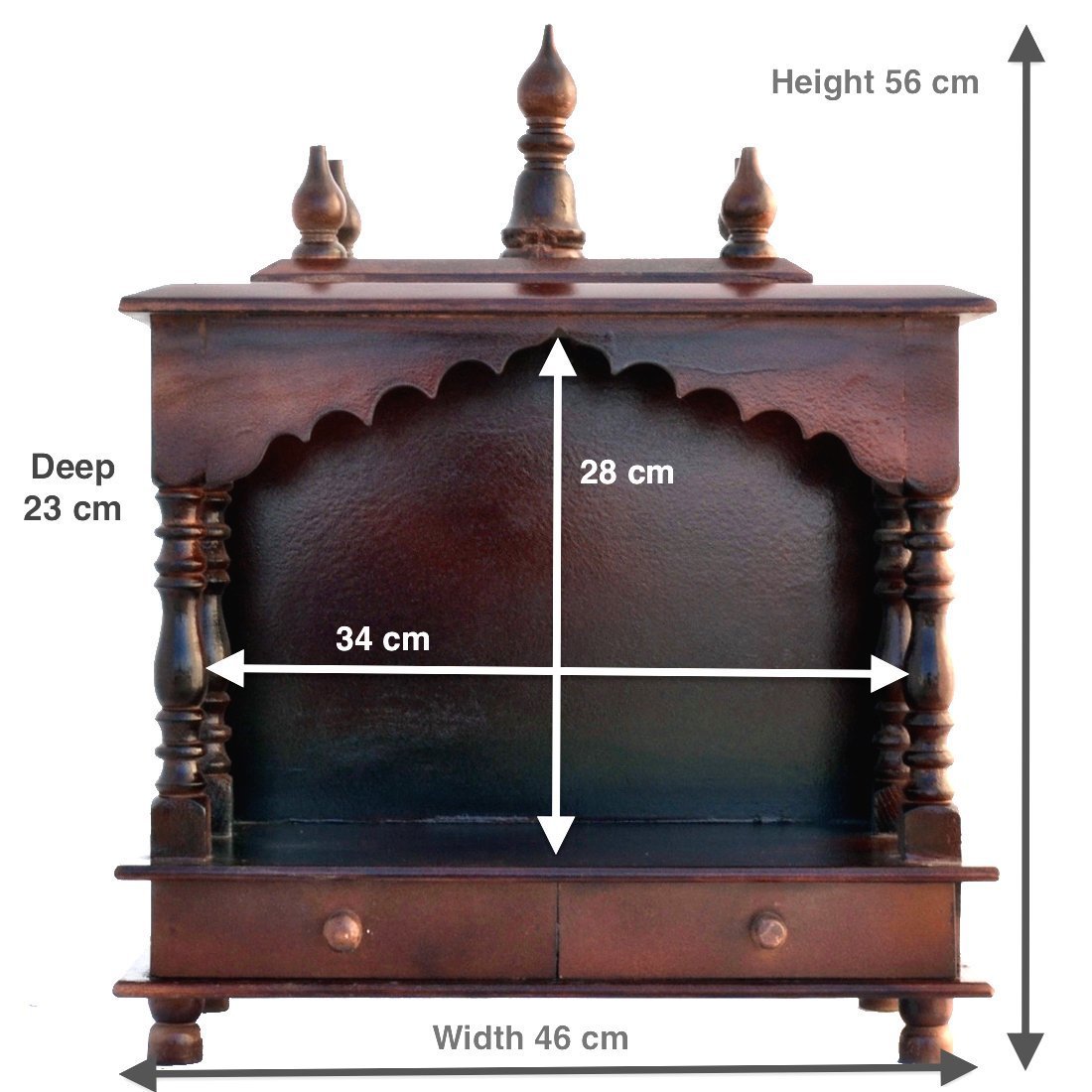 Handcrafted Wooden Home Temple Pooja Mandir for Prayer & Meditation - Perfect for Hindu Worship, Spiritual Decor & Home Altar