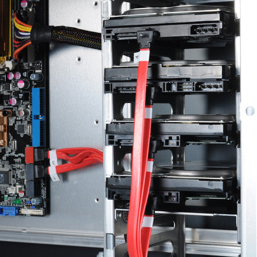 Lian Li SATA LT90 4R Red SATA III Cable Set - High-Speed Data Transfer for PC Builds & Gaming Rigs