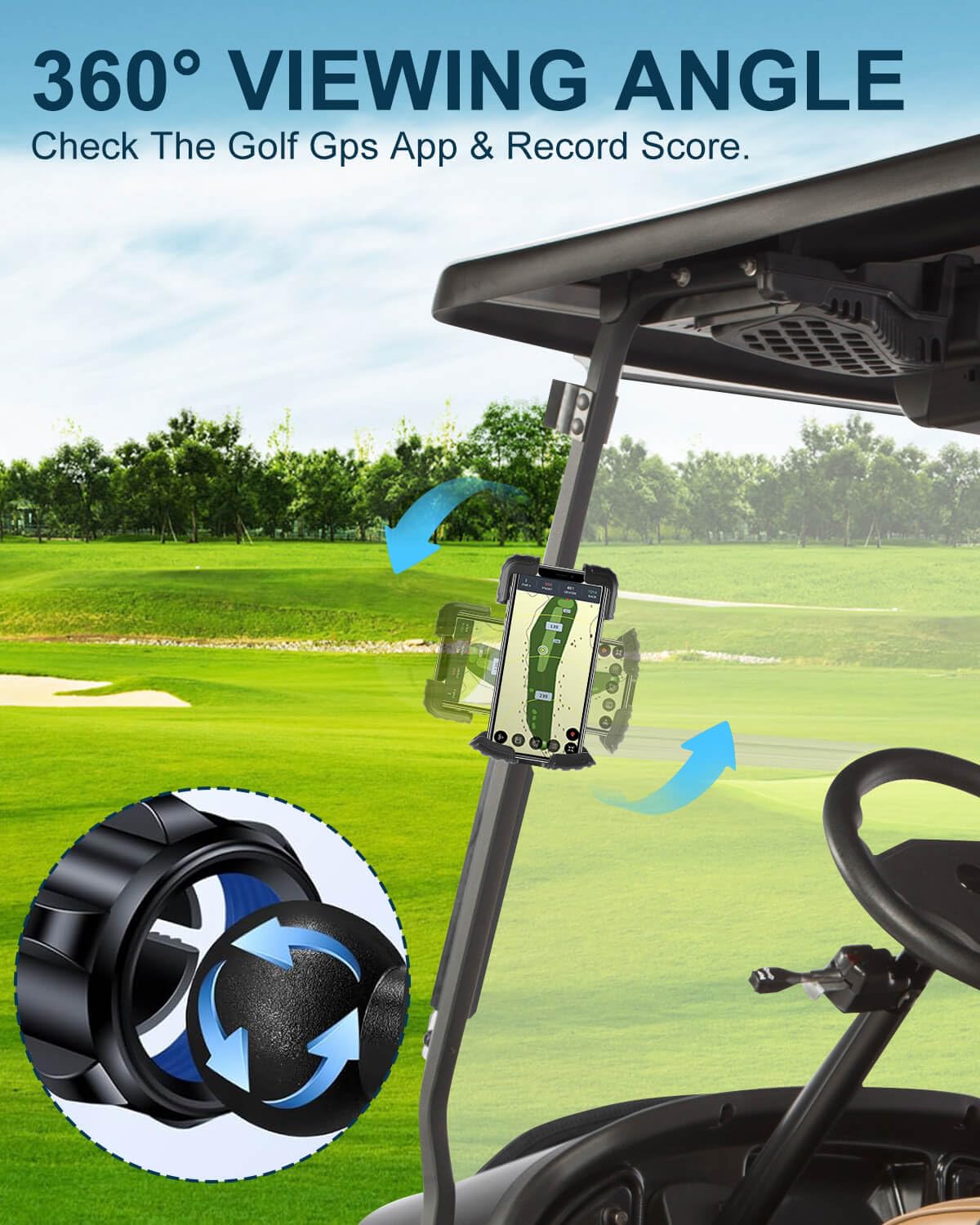 **Magnetic Golf Cart Phone Holder Mount - Vibration Dampener & Ultra-Strong N52 Neodymium Magnets - Compatible with EZGO, Club Car, Yamaha, ICON - Secure Phone Caddy for iPhone, Galaxy, Google Pixel - Perfect for Golfing, Off-Roading & Outdoor Adventures**