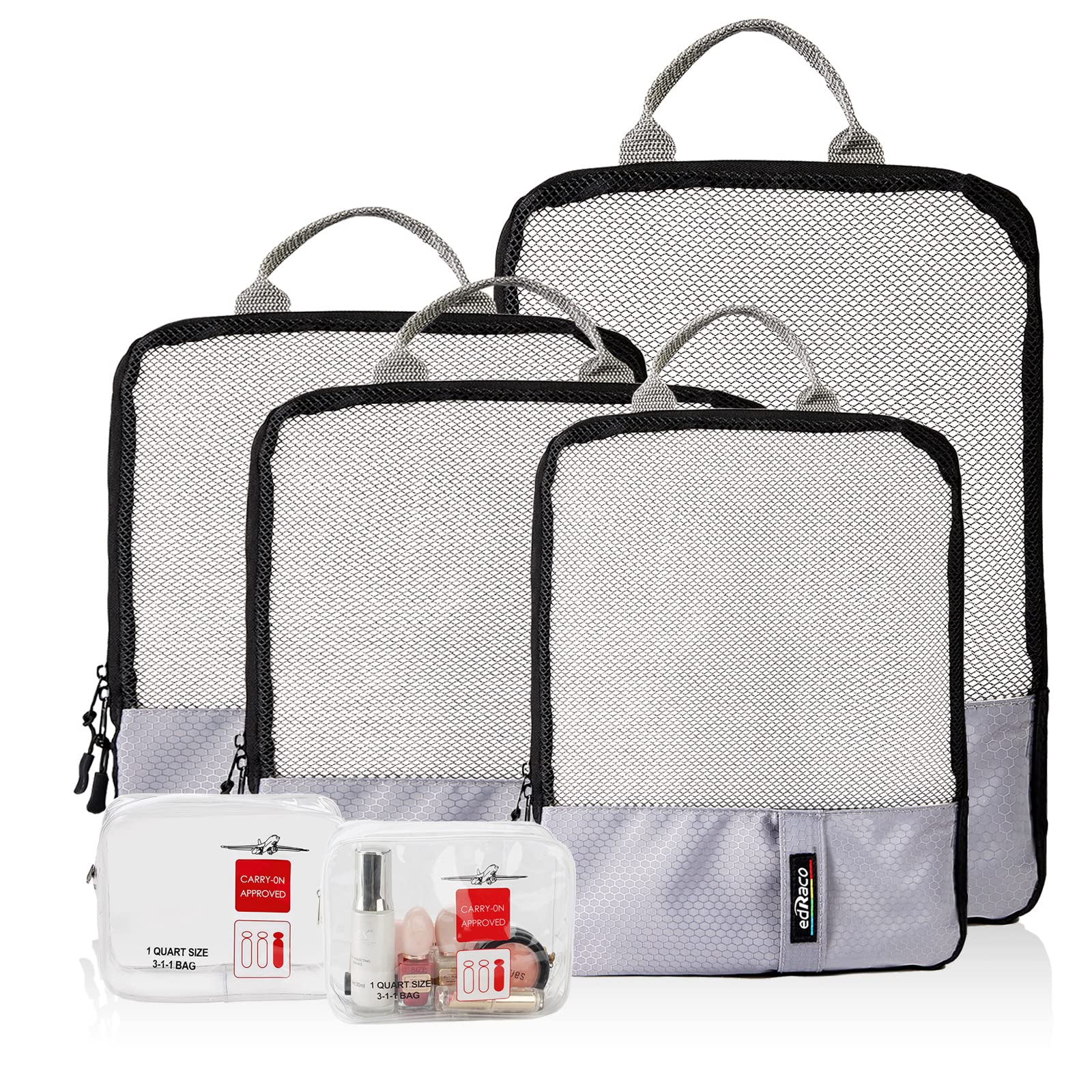 6-Piece Compression Packing Cubes Set - Expandable Travel Luggage Organizer with Toiletry Bag | Space-Saving Packing Solution for Suitcases, Backpacks & Weekend Trips