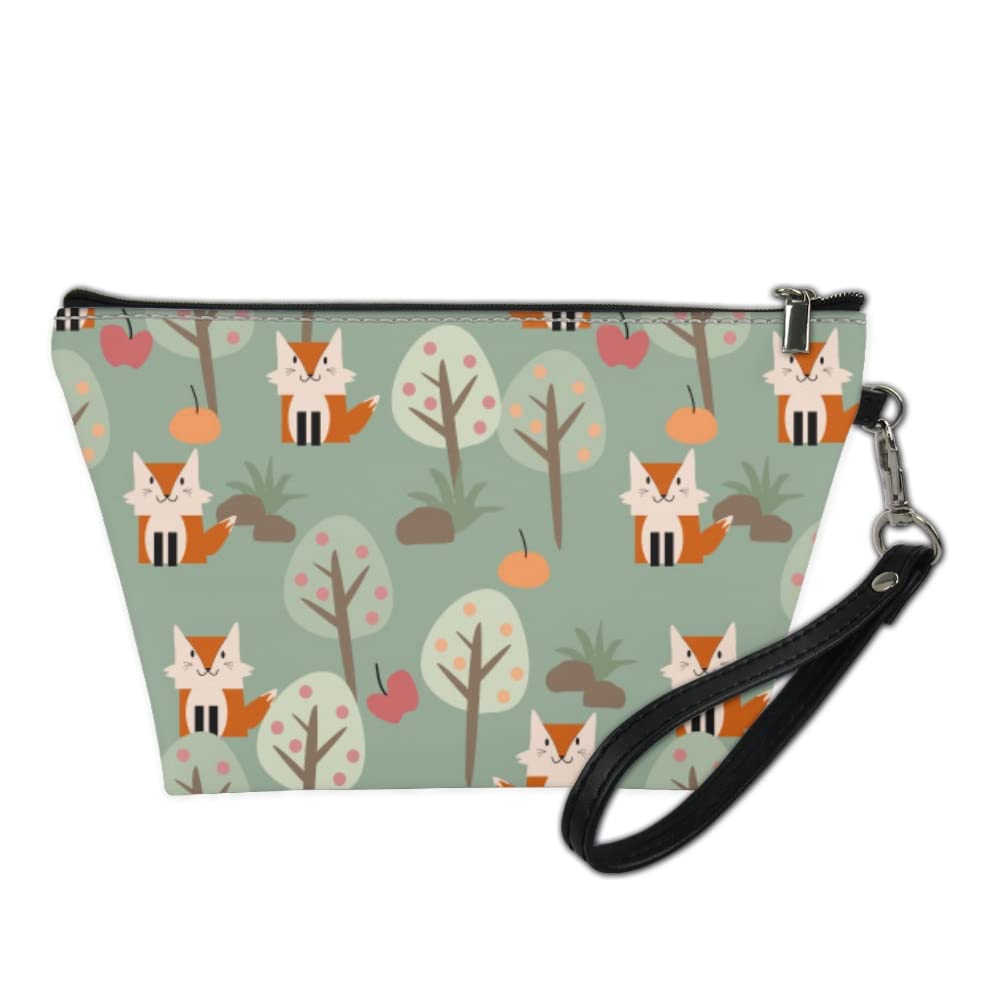 Fox Print Makeup Bag - Lightweight Portable Cosmetic Pouch for Women | Travel Storage & Toiletry Organizer | Perfect for Brushes, Outdoor Trips & Daily Essentials
