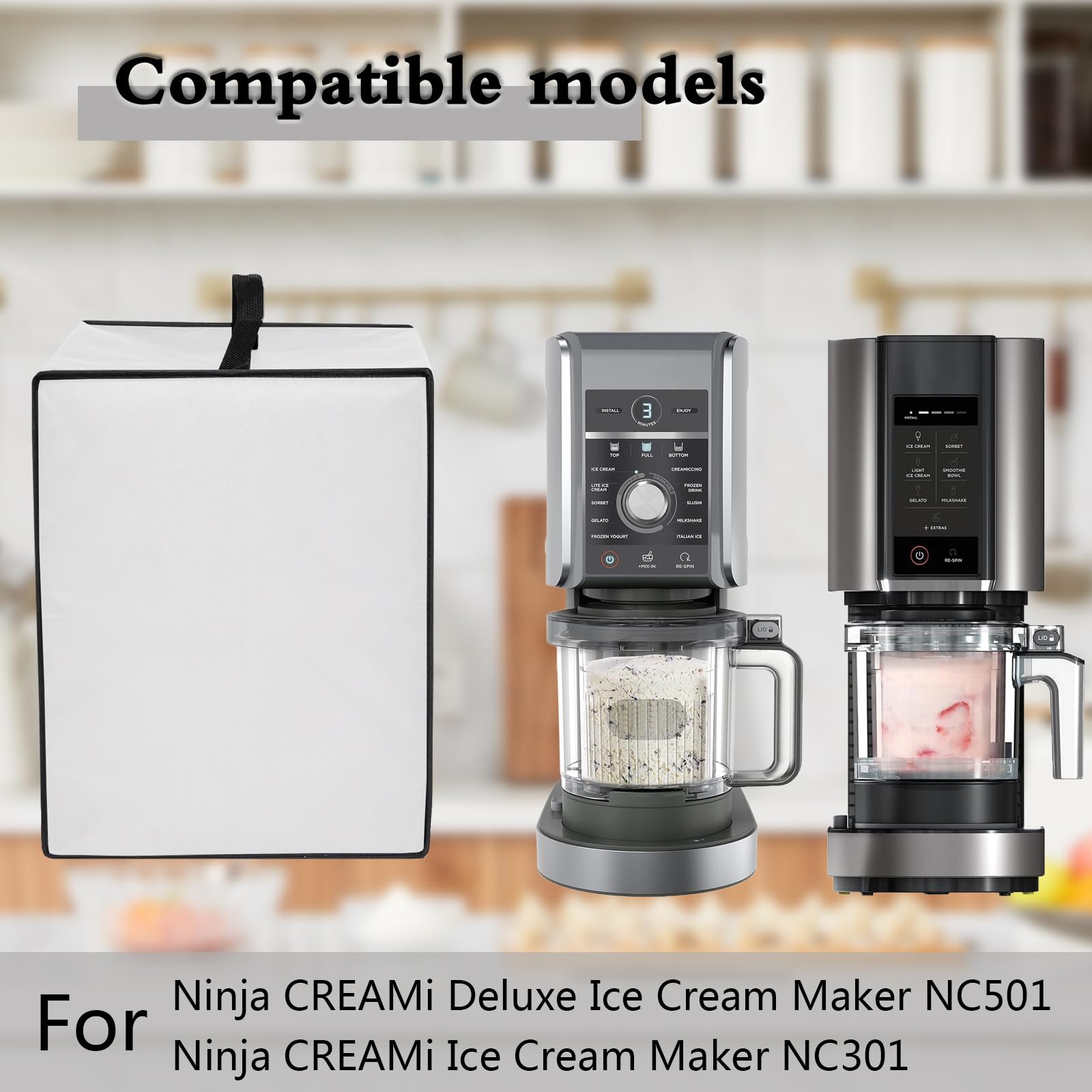 Heavy Duty Heat-Resistant Waterproof Dustproof Ice Cream Maker Cover - Compatible with Ninja CREAMi Deluxe NC501, NC301, NC299AMZ - Perfect for Kitchen, Party & Outdoor Use
