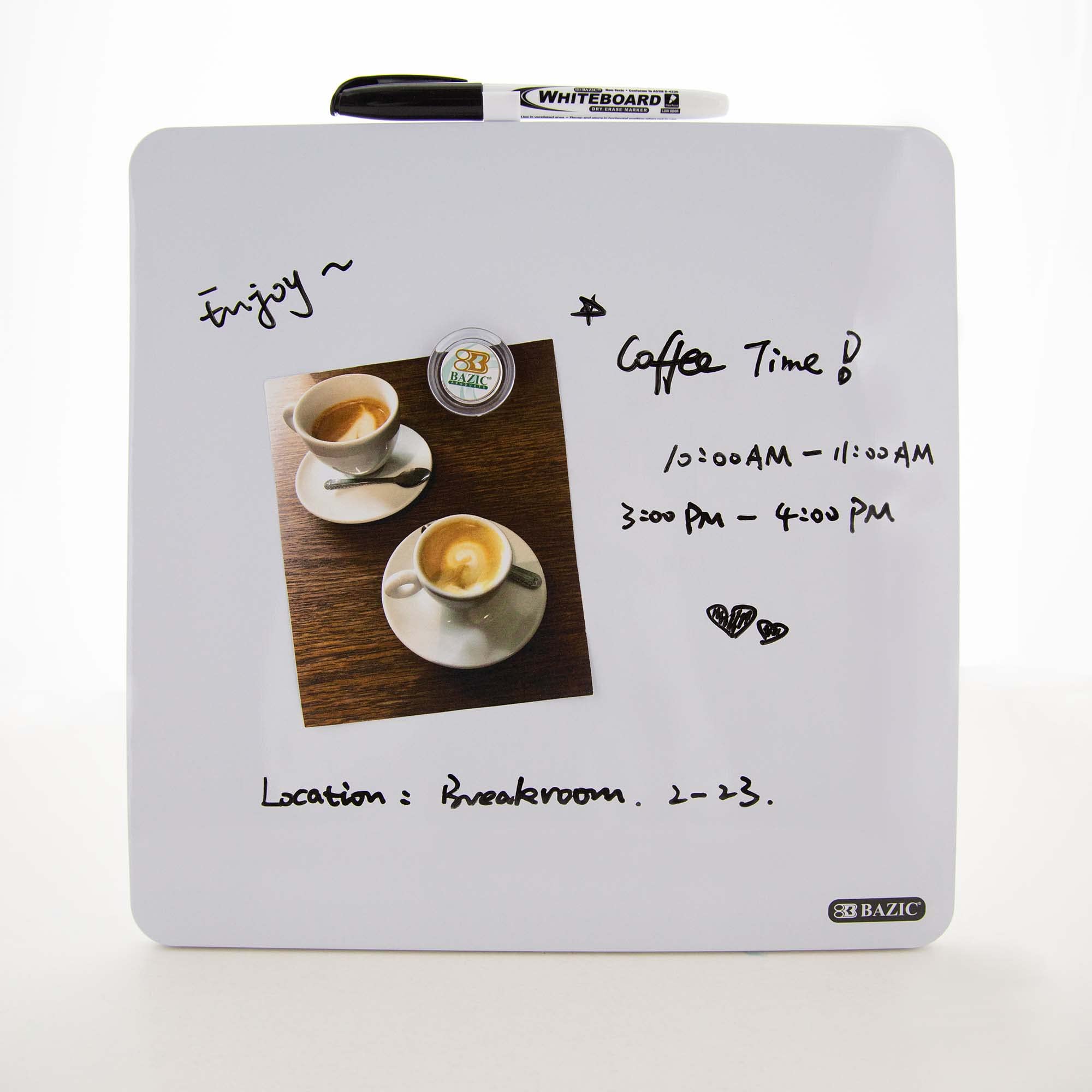 BAZIC 12-Pack Magnetic Dry Erase Whiteboard Tiles 11.5