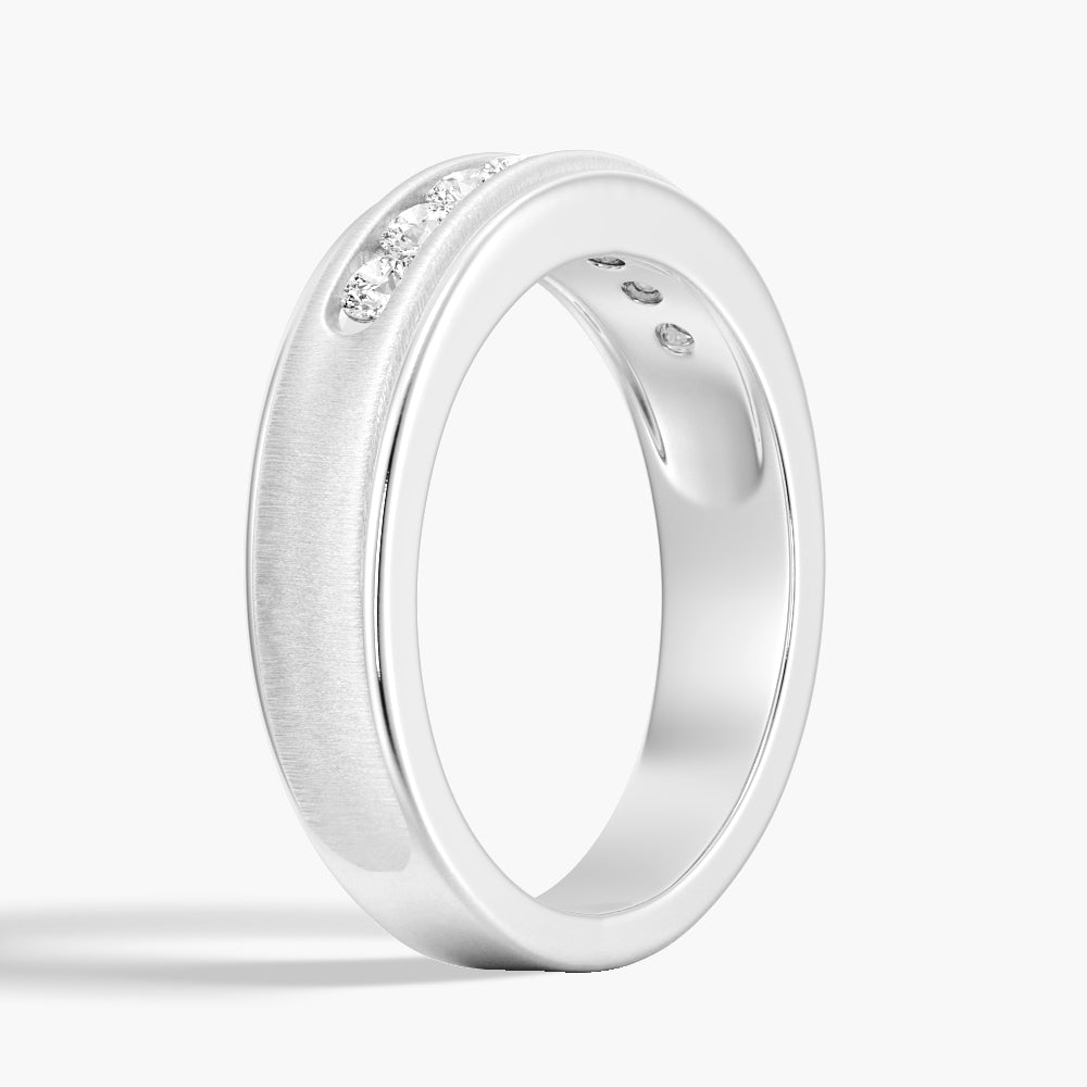 7mm Brush Finish Channel Set Moissanite Men's Wedding Band - Durable & Hypoallergenic Tungsten Ring for Grooms, Engagements & Anniversaries - Perfect for Everyday Wear & Special Occasions
