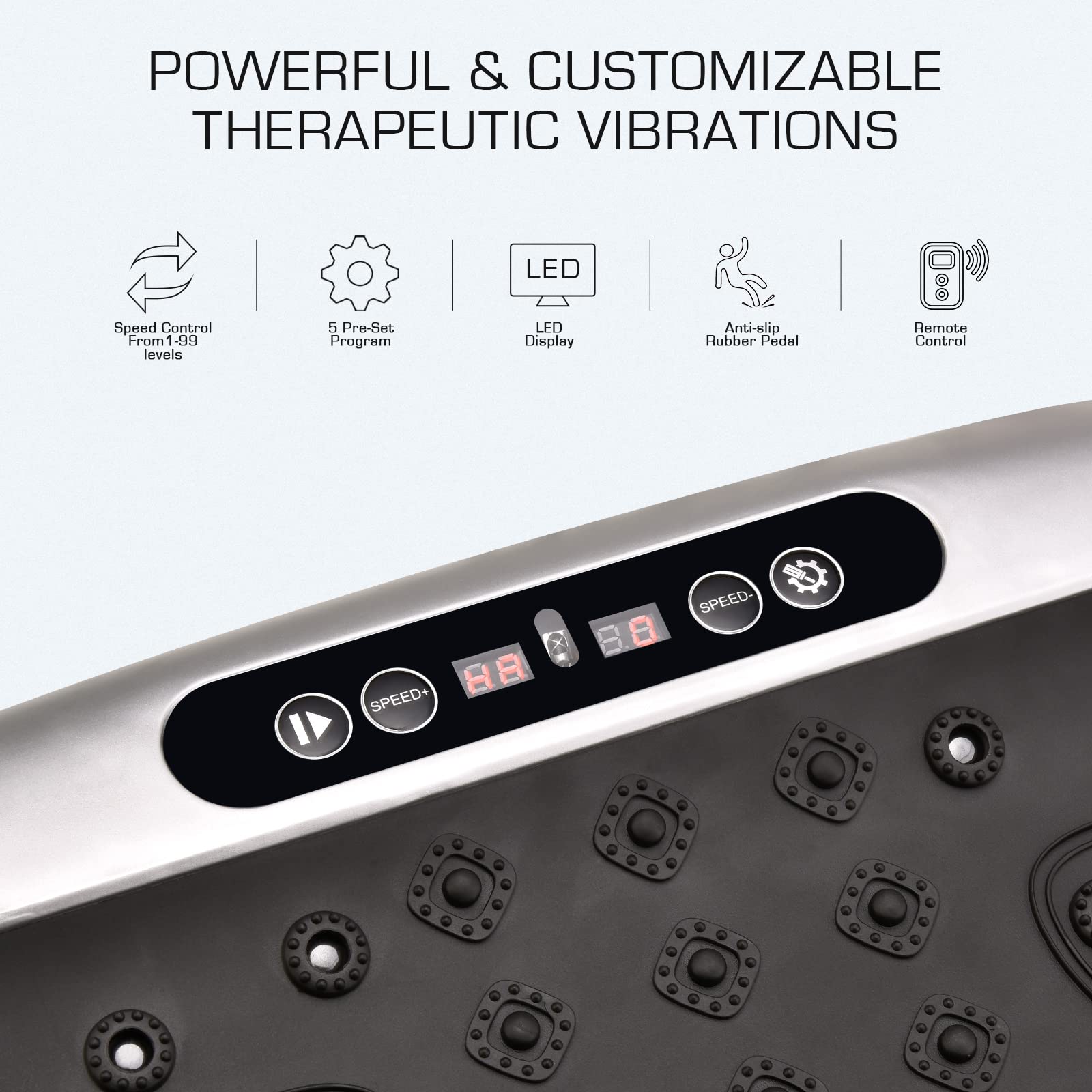 EILISON Atom Vibration Plate Exercise Machine - Full Body Workout Platform for Lymphatic Drainage & Acupressure Therapy - Home Fitness Equipment with Resistance Bands for Weight Loss, 300lbs Capacity - Ideal for Home Gym, Physical Therapy & Muscle Recovery