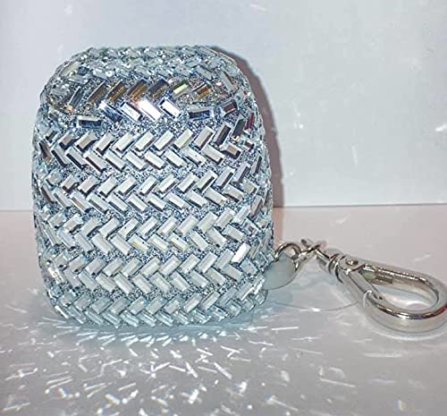Bath & Body Works Hand Sanitizer Holder with Herringbone Gemstones - Portable Sanitizer Clip for Purse, Keychain & Backpack - Perfect for Travel, Office & Daily Use
