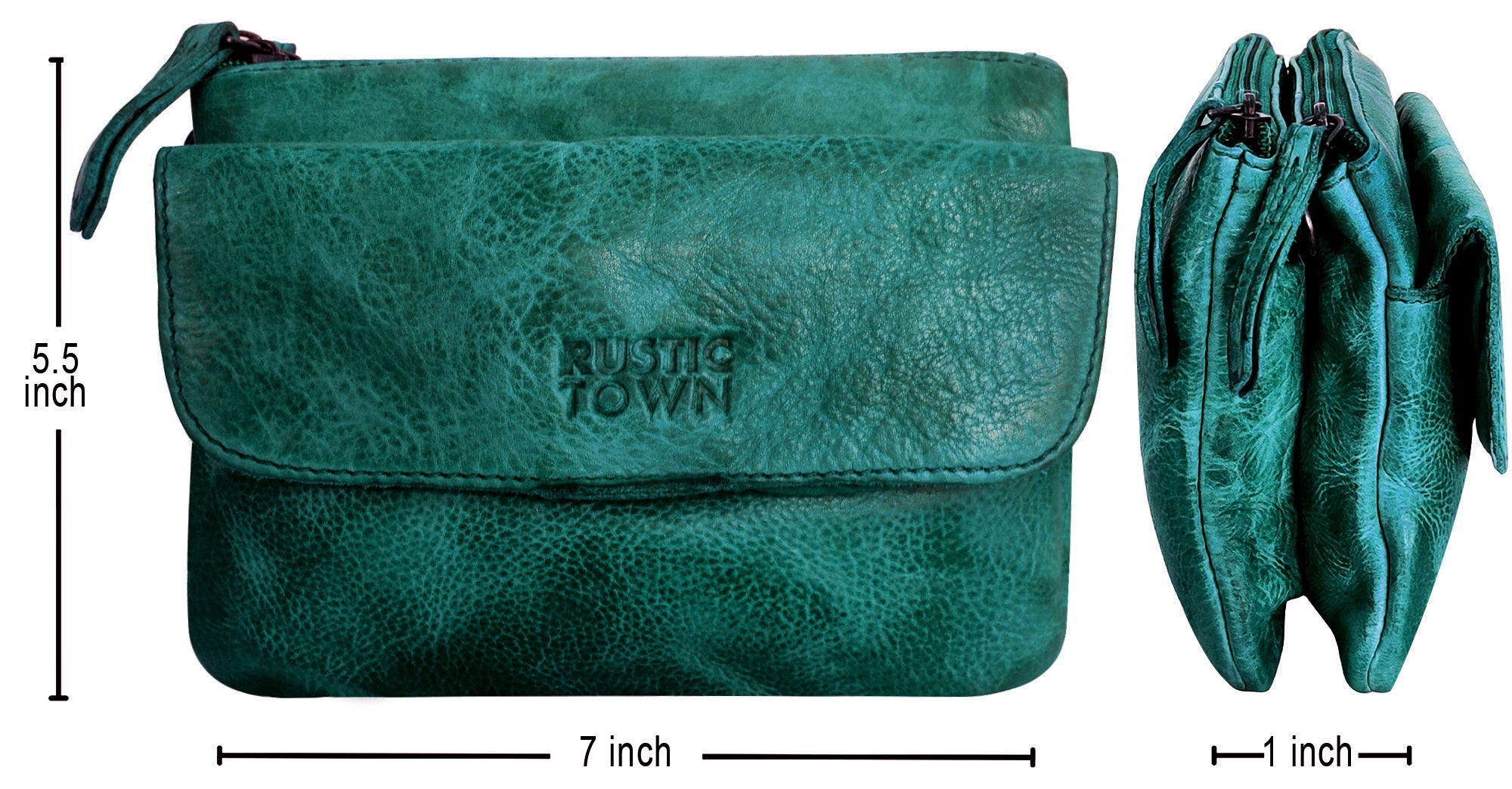 Premium Genuine Leather Sling Bag Wristlet Clutch for Women - Stylish Green Crossbody Purse | Perfect for Travel, Shopping & Night Out