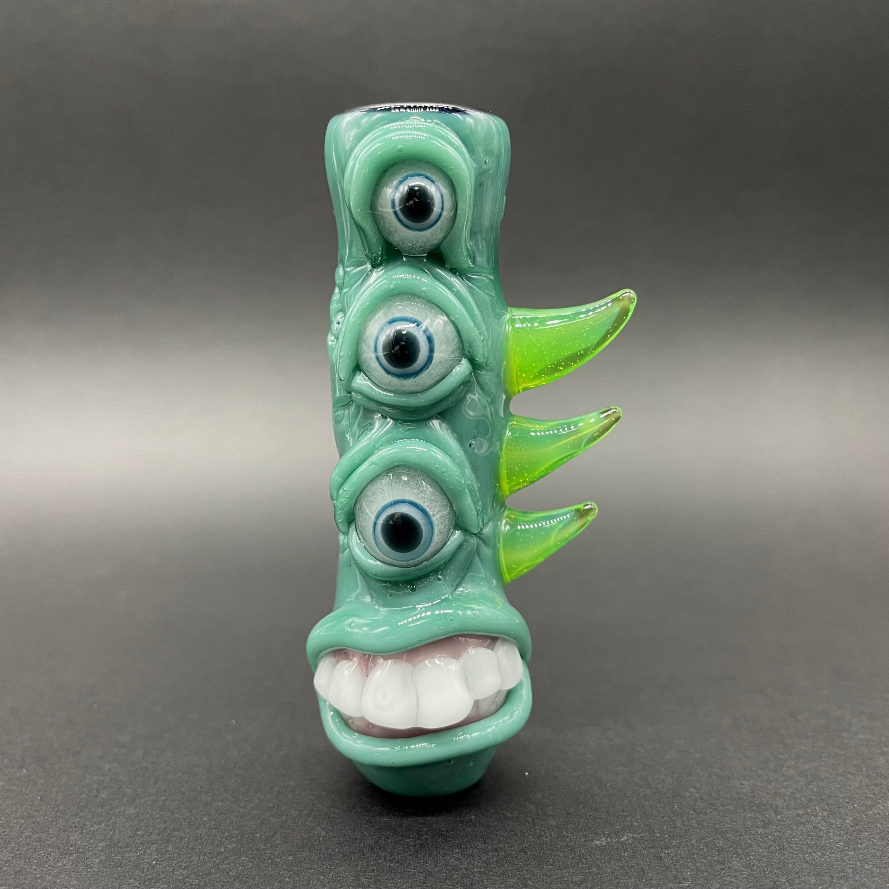 Premium Triclops Chillum - Handmade Glass Pipe for Smooth Smoking | Perfect for Travel, Camping & Outdoor Adventures