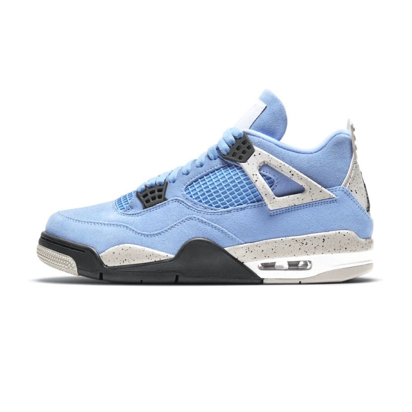 Air Jordan 4 Retro UNC University Blue Black White Basketball Shoes - Men's Sneakers for Casual Wear & Street Fashion