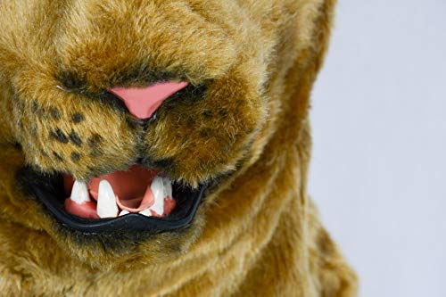 SHENGUS Brown Lioness Moving Mouth Mask - Realistic Animal Halloween Mask for Costume Parties, Cosplay & Scary Events - Unique & Astonishing Lioness Design (Color: Brown)