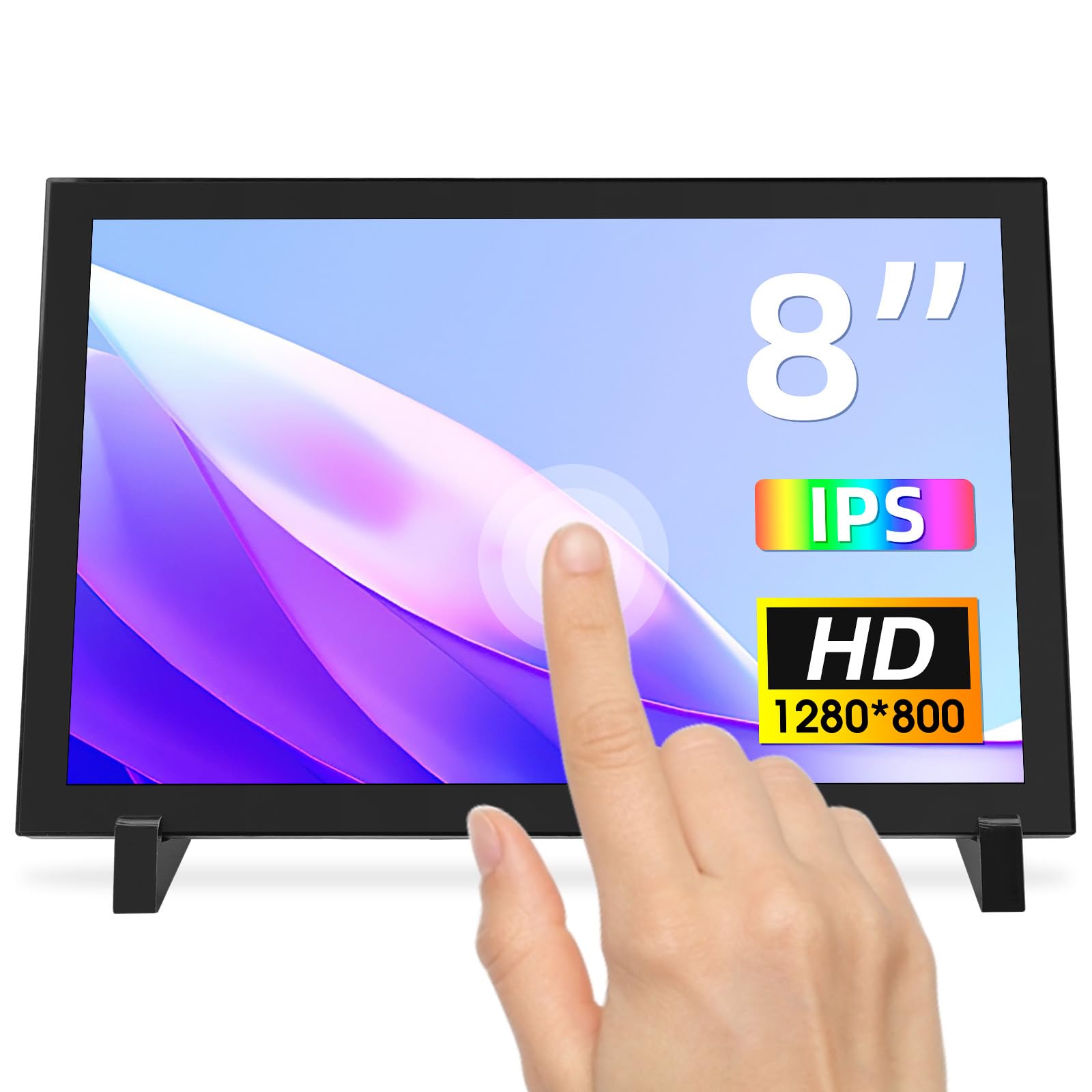 8 Inch 1280×800 Touch Screen Monitor for Raspberry Pi 5/4, PC & Laptop - ELECROW Portable HDMI Display for DIY Projects, Gaming & Programming
