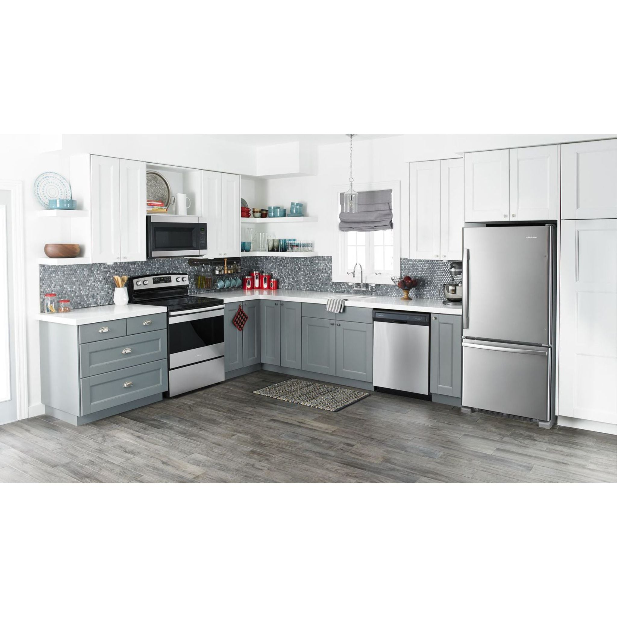 Amana Bottom Mount Refrigerator (ABB1924BRM) - 24.5 Cu. Ft. Stainless Steel French Door Fridge with Adjustable Shelves & Humidity-Controlled Crispers - Perfect for Modern Kitchens & Open Floor Plans