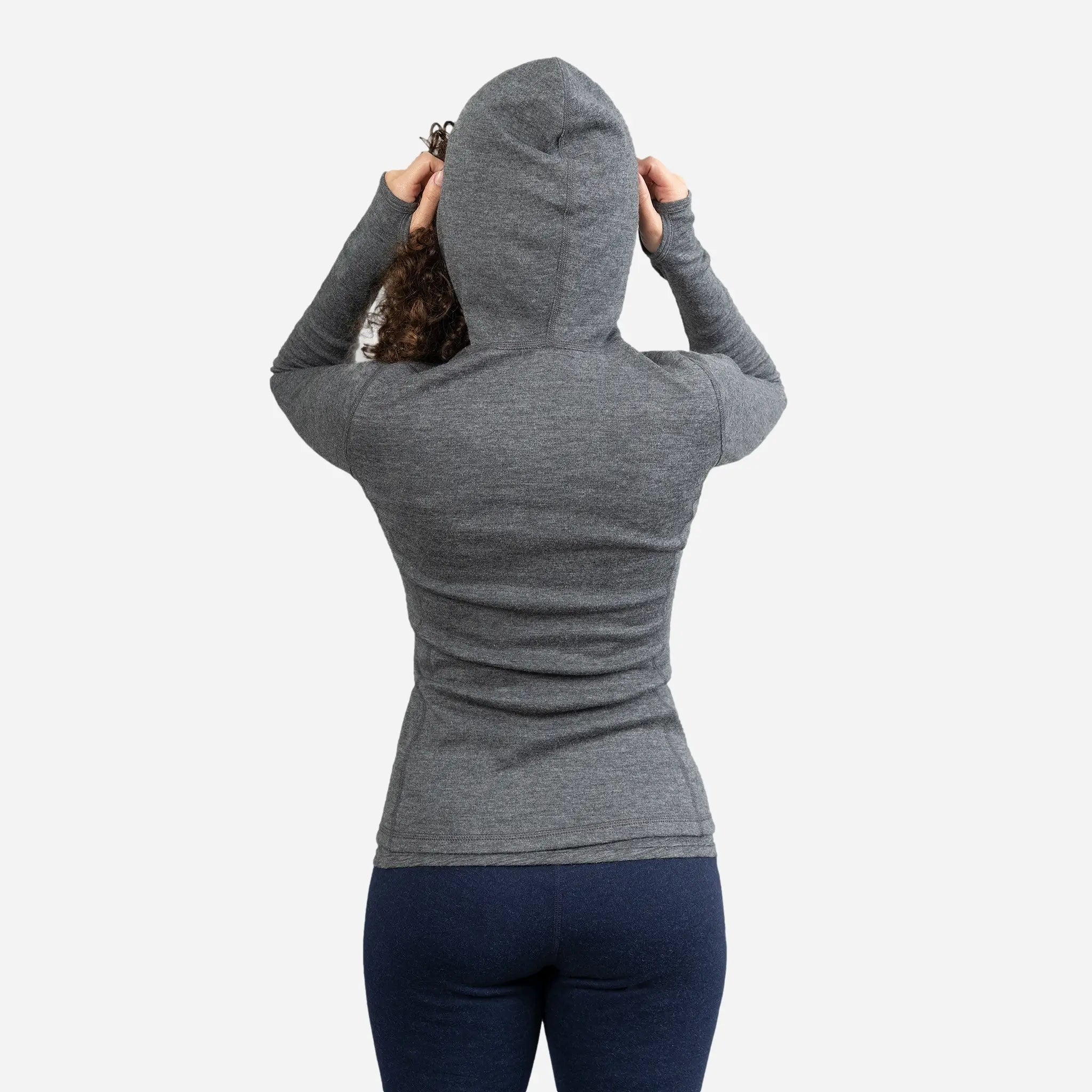 Women's Lightweight Alpaca Wool Hoodie - 300 GSM Half Zip Pullover for Outdoor Hiking & Casual Wear