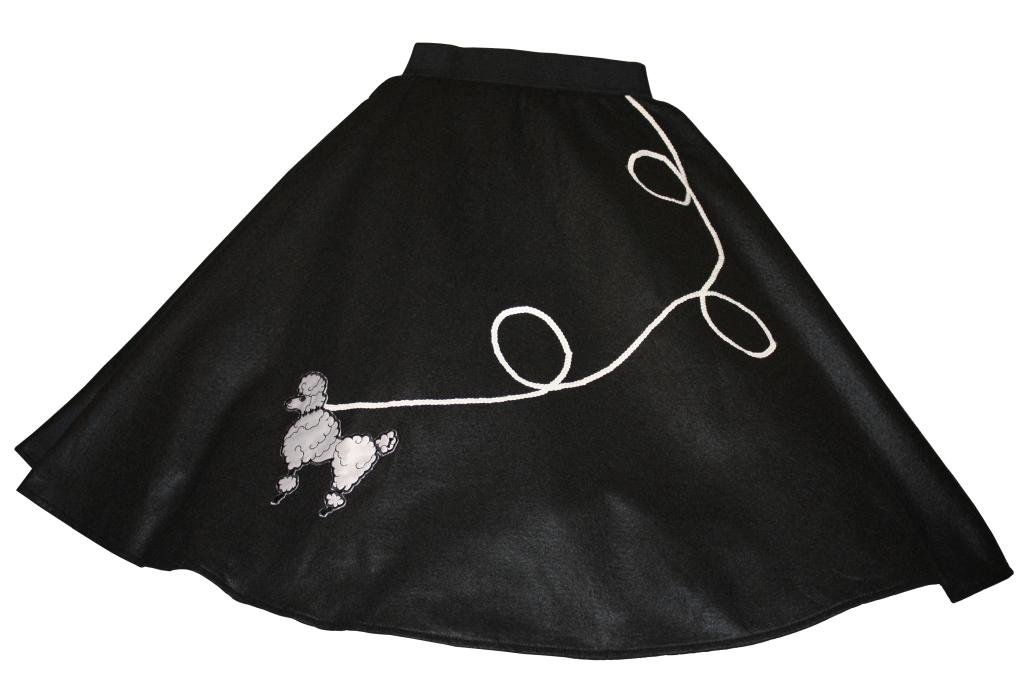 Black Felt Poodle Skirt for Girls - Perfect for Dance & Dress-Up