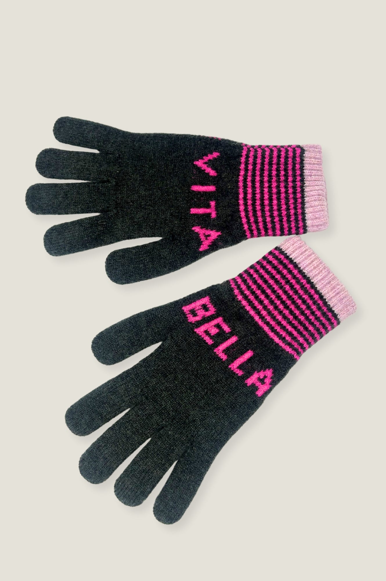 Vita Bella Winter Gloves for Women - Warm Khaki & Fuchsia Touchscreen Gloves - Perfect for Outdoor Activities, Running, and Daily Commute