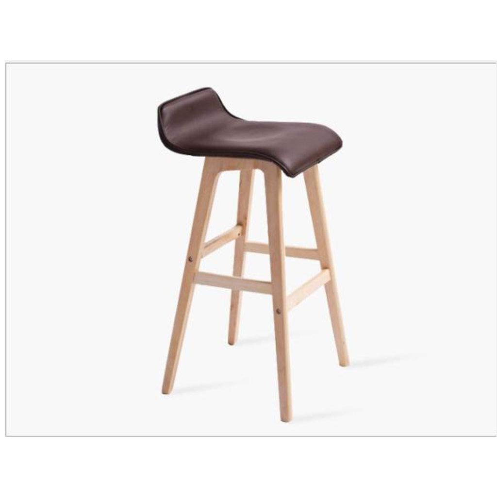 Kays Barstools - Solid Wood Bar Stool, Fashionable Bar Chair with Natural Cotton Upholstery in White or Dark Brown - Perfect for Kitchen Islands, Home Bars & Breakfast Nooks