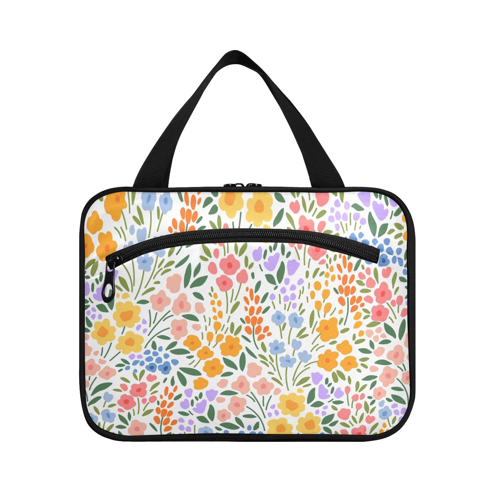 CHIFIGNO Hanging Travel Toiletry Bag for Women & Men - Large Floral Cosmetic Organizer with Hooks | Perfect for Bathroom, Gym, Camping & Vacation Trips