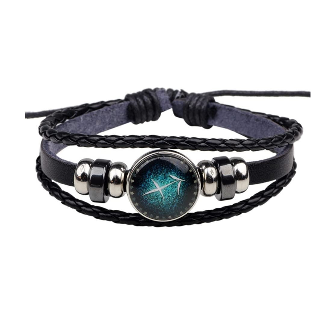 **Vintage Sagittarius Zodiac Constellation Leather Bracelet - Fashionable Alloy Jewelry for Men & Women - Perfect for Gifts, Daily Wear & Astrology Enthusiasts**