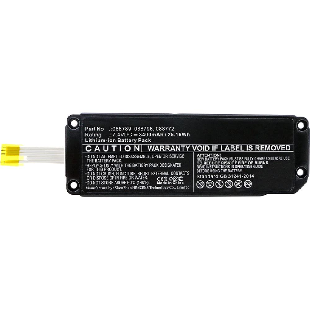Synergy Digital Replacement Battery for Bose 088772, 088789, 088796 Speakers - 7.4V Li-ion 3400mAh High Capacity Rechargeable Battery - Perfect for Home Audio, Outdoor Parties & Portable Bluetooth Speakers